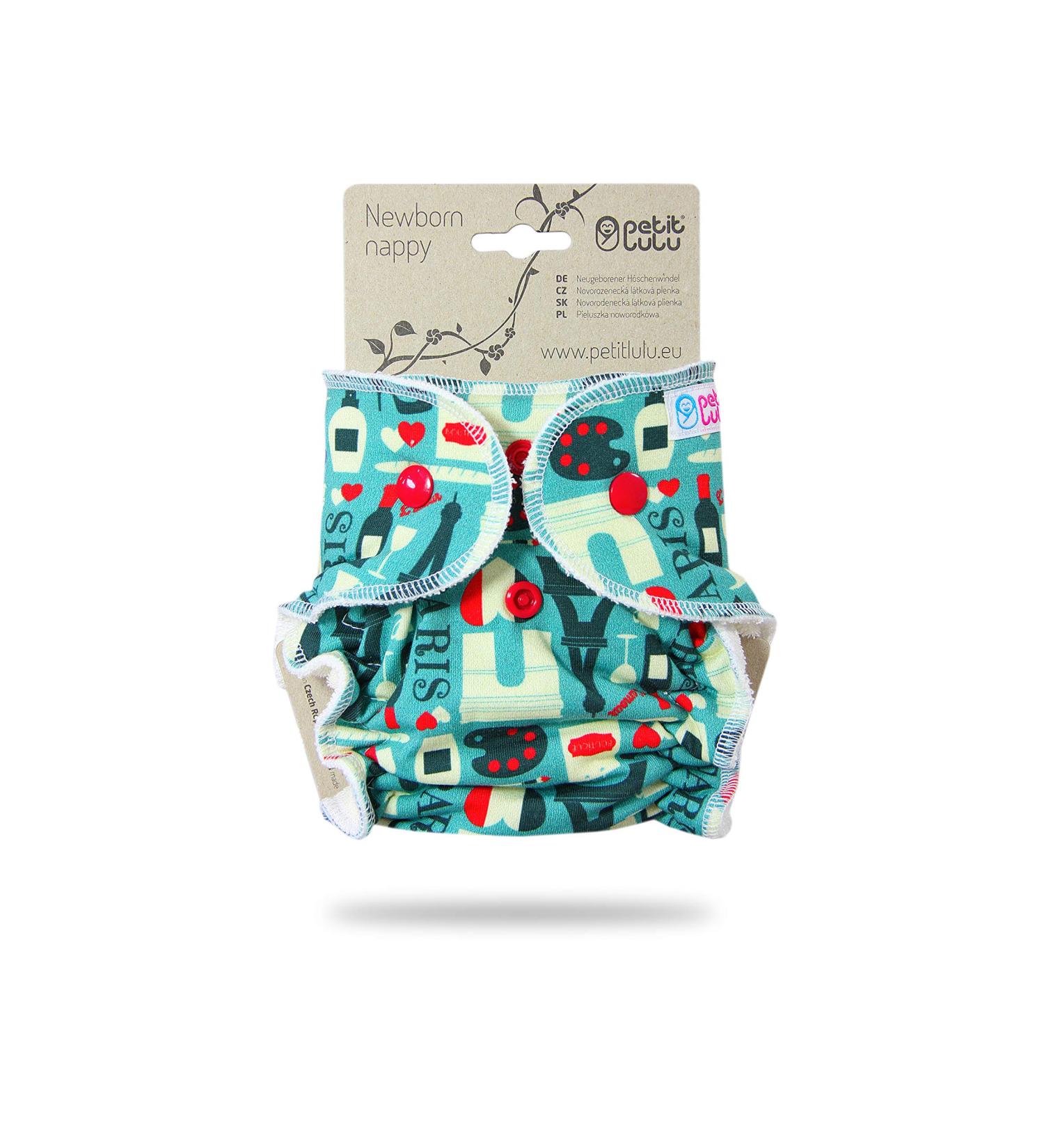 Petit Lulu Newborn Diaper (2-6kg) with Snap Fasteners - Eco-Friendly & Stylish Baby Diaper | International Shipping Available - Buy Online on GoSupps.com