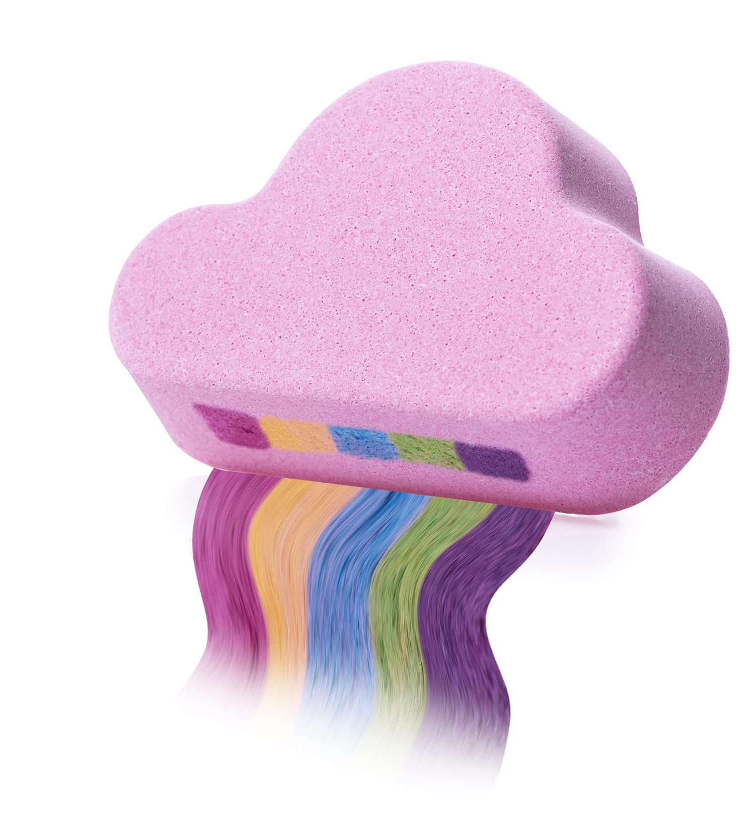 Rainbow bath bombs for children and women-rainbow cloud bomb-bladder-rich bathing salt for relaxation-aromatherapy bomb bomb spa fizz-great from sandine 1 pack (pink)