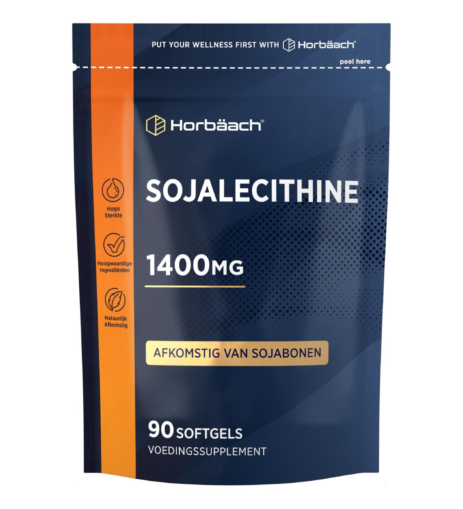 Horbaach Lecithine 1400mg of Soja 90 liquid capsule High Dosing Soyalcithine supplement Soy Lecithin Horbach - Buy Online on GoSupps.com