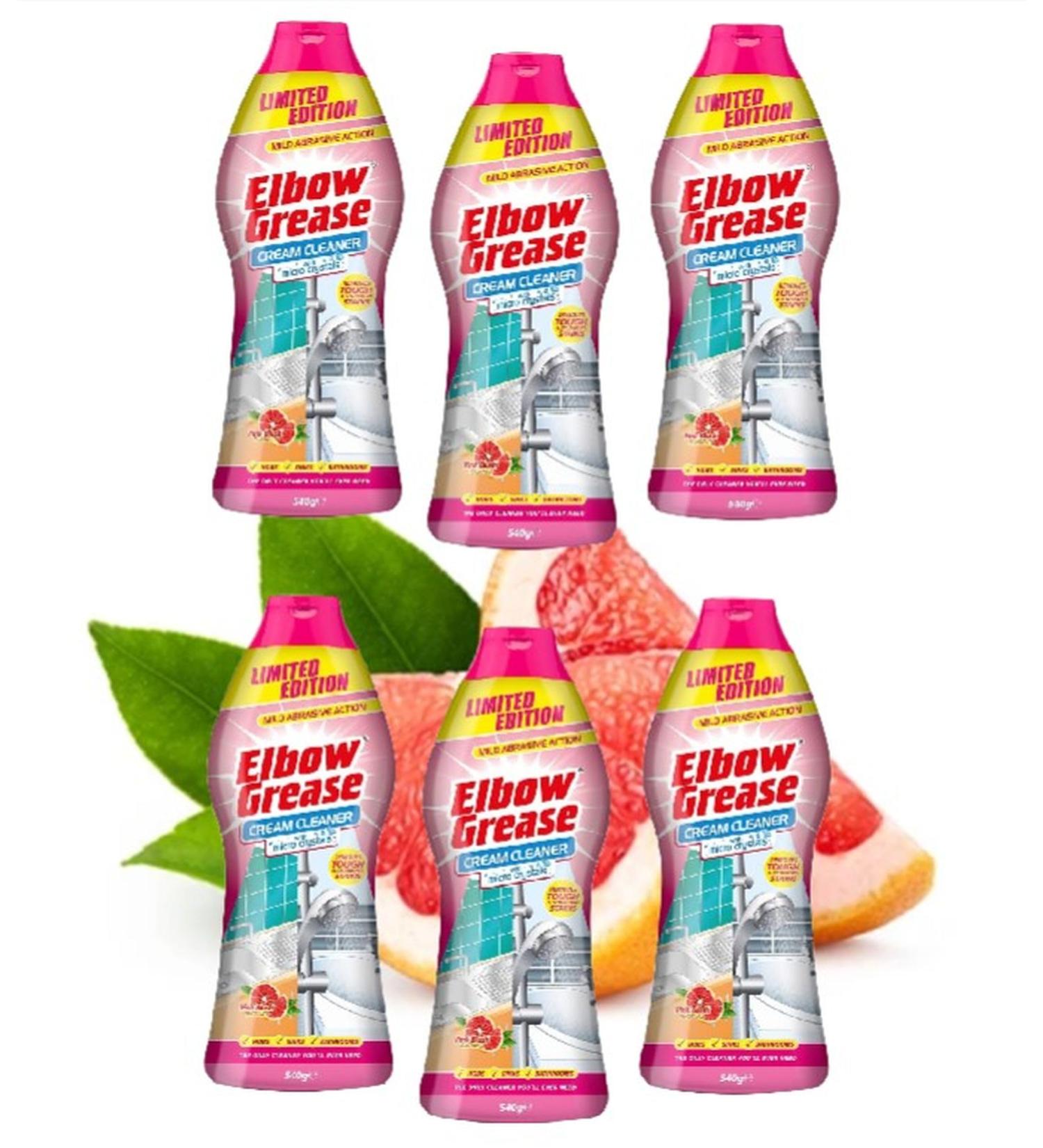 6 x Elbow Grease Cream Cleaner Pink Blush Mild Abrasive All Purpose Household Cleaner 540g