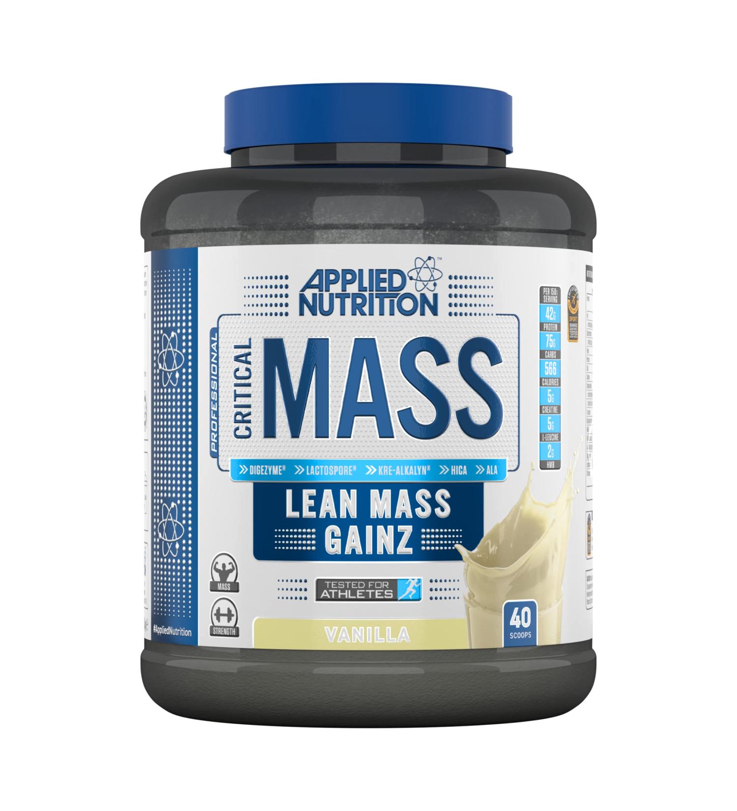 Applied Nutrition Critical Mass Professional 2.4kg Vanilla - High Calorie Weight Gainer for Lean Mass - 16 Servings - Buy Online on GoSupps.com
