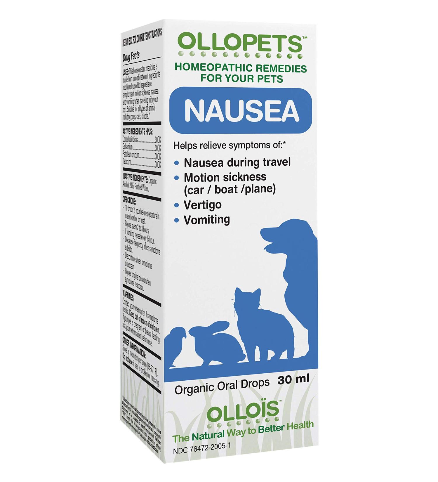 Buy OLLOPETS Organic Homeopathic Remedy for Pet Nausea - 1 Fl Ounce | International Shipping Available - Buy Online on GoSupps.com