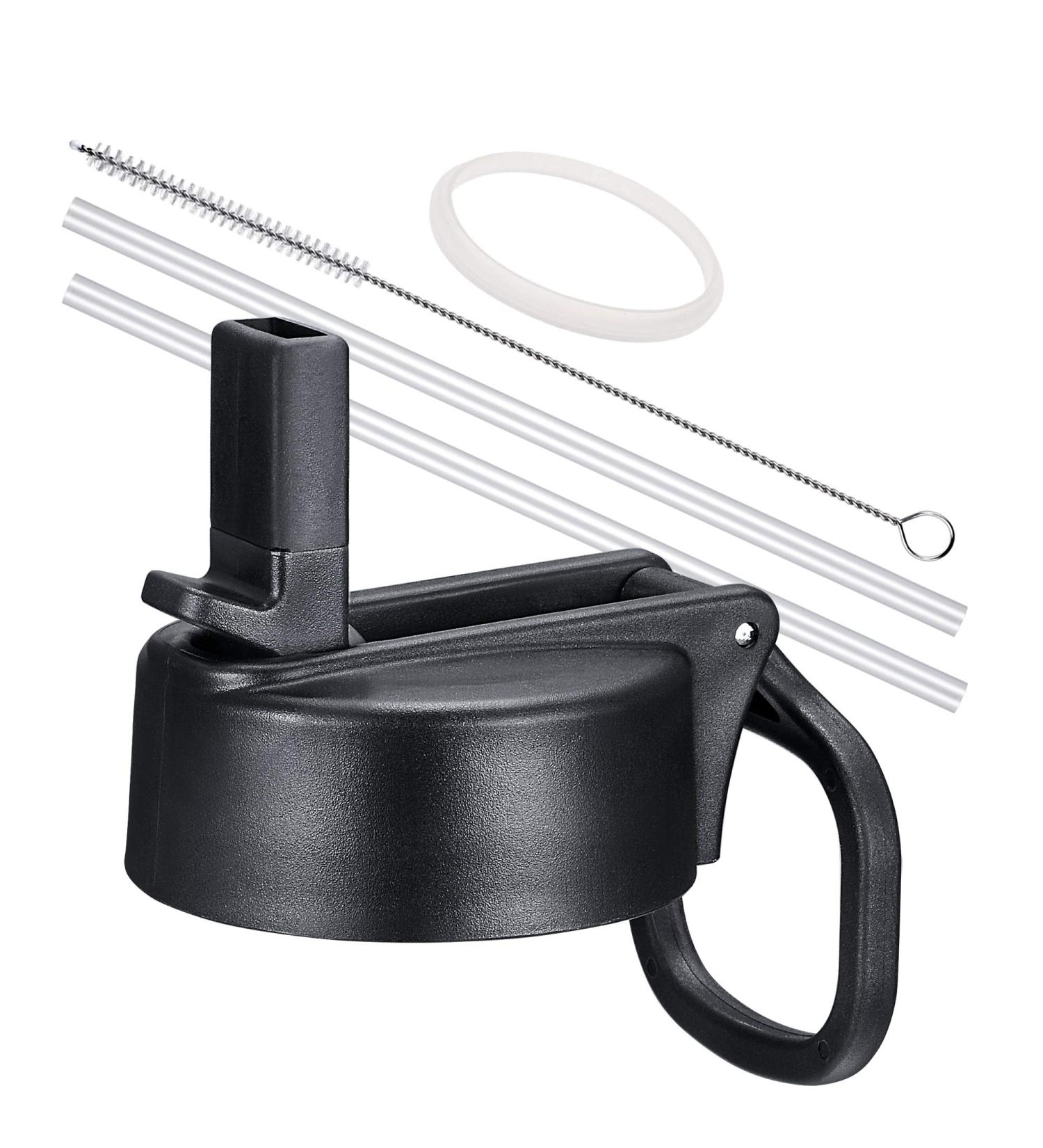 Vmini Wide Mouth Straw Lid for Hydro Flask - Includes Rotating Handle Straws and Brushes (Black) - Buy Online on GoSupps.com