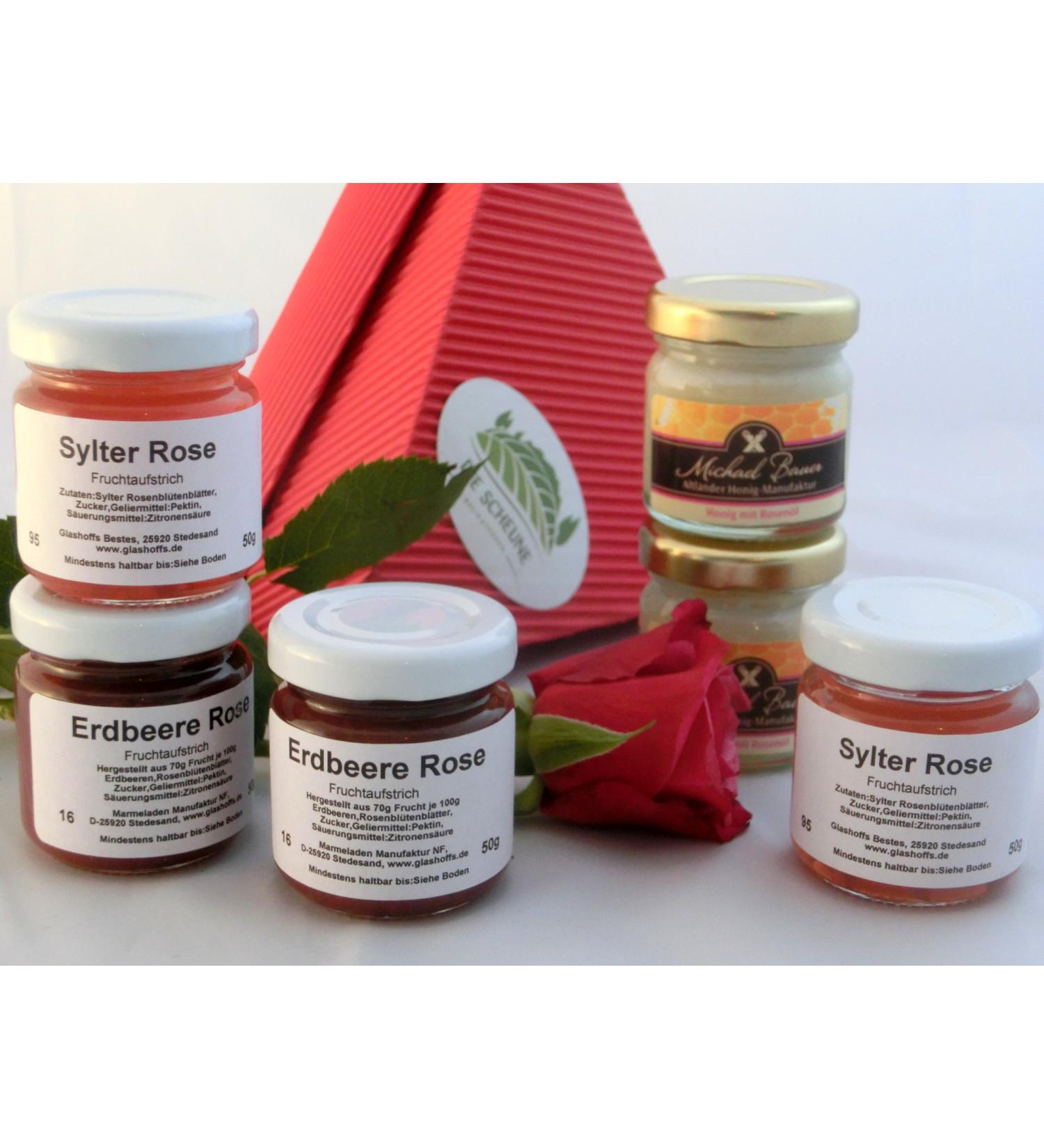 Rosen breakfast package - 6x50g |Good as a romantic gift birthday present romantic loving gift gift basket beauty roses gift idea wedding anniversary gift silver wedding love for girlfriend for you