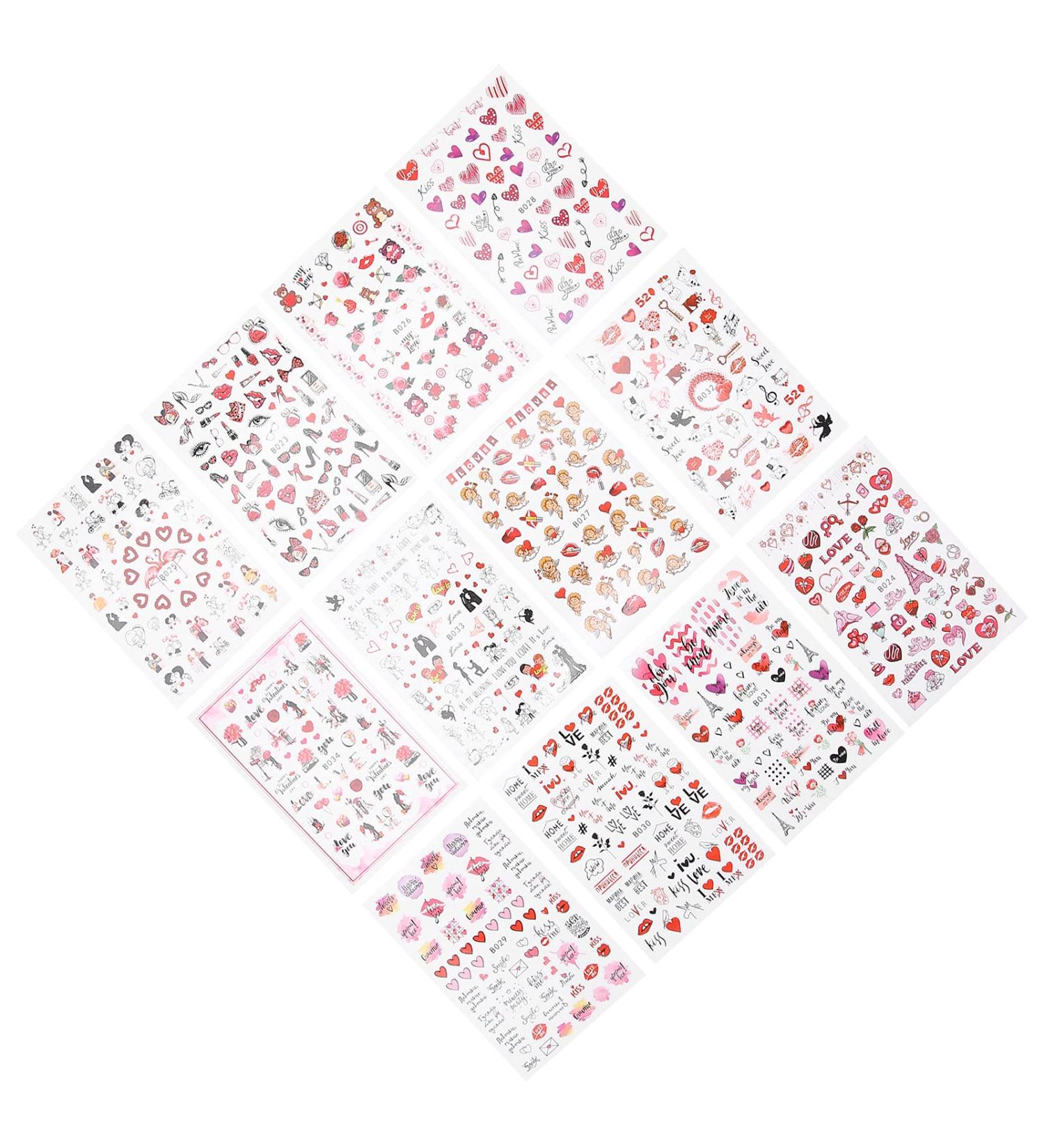 Nail Art Sticker Red Lips Heart Shape Non toxic Nail Adhesive Sticker for Nails Toenails for Household Nail Shop for DIY Nail Art - Buy Online on GoSupps.com