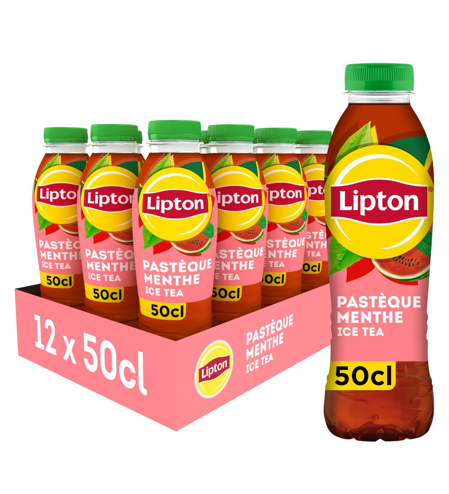 LIPTON Ice Tea Th Glac Saveur Past que et Menthe - Lot de 12x50cl - Buy Online on GoSupps.com
