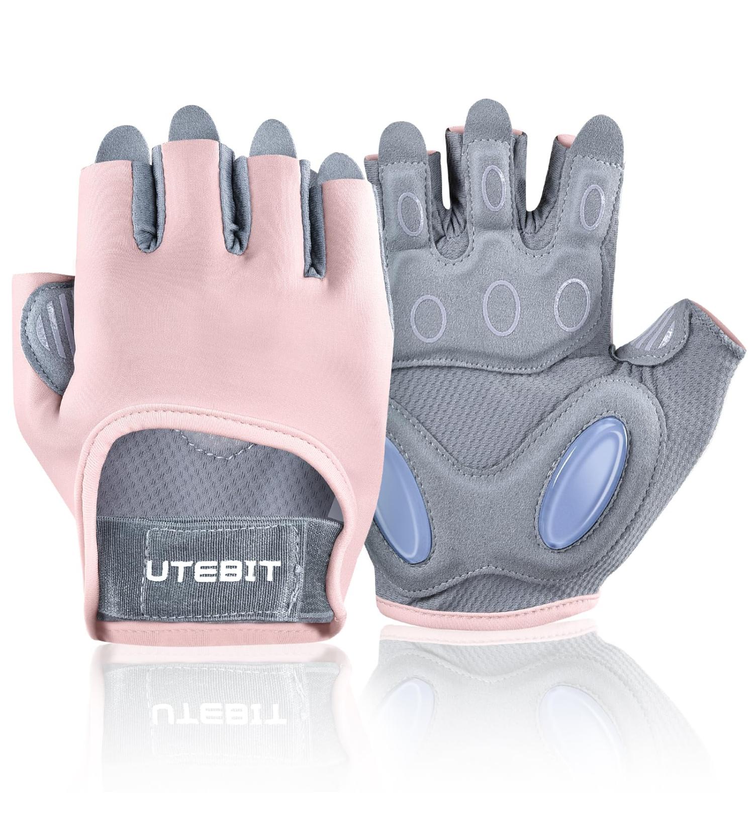 Utebit Fitness Gloves - Breathable Microfiber Non-Slip Silicone Gym & Weight Lifting Gloves for Women - L Pink - Buy Online on GoSupps.com