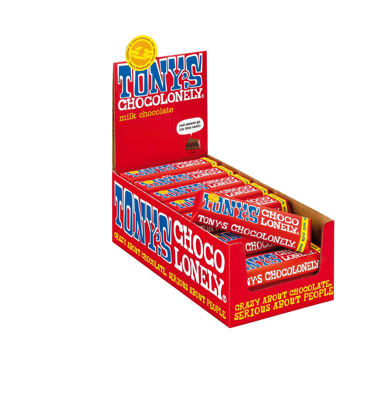  Tony's Chocolonely Tony's Chocolonely - Whole Milk Chocolate Bar - Chocolate Leash - Chocolate Bar - 35 x 50 g - Chocolate Bar - Belgium Fairtrade Chocolate - Buy Online on GoSupps.com