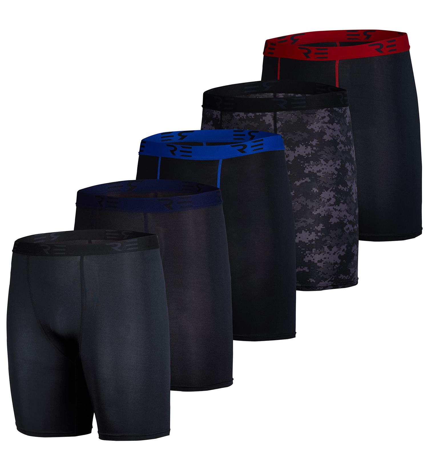 Real Essentials Men's Compression Shorts 5-Pack - Quick Dry Performance Active Underwear - Large Set G - Buy Online on GoSupps.com