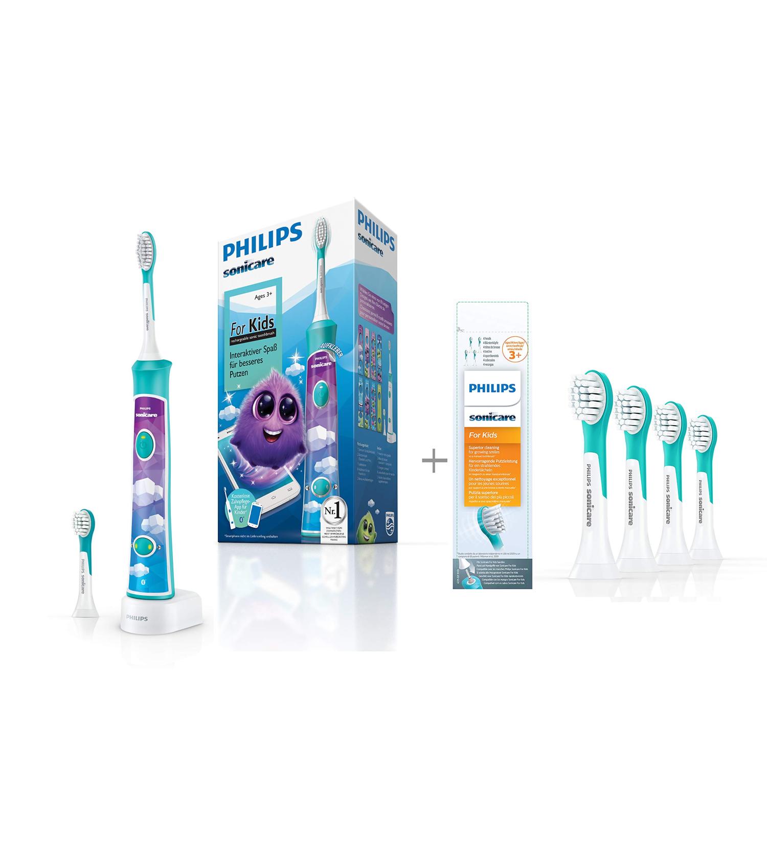 Philips Sonicare For Kids Electric Toothbrush HX6322/04 | Sonic Technology for Children | Includes Brush Heads Ages 4+ | International Shipping Available - Buy Online on GoSupps.com