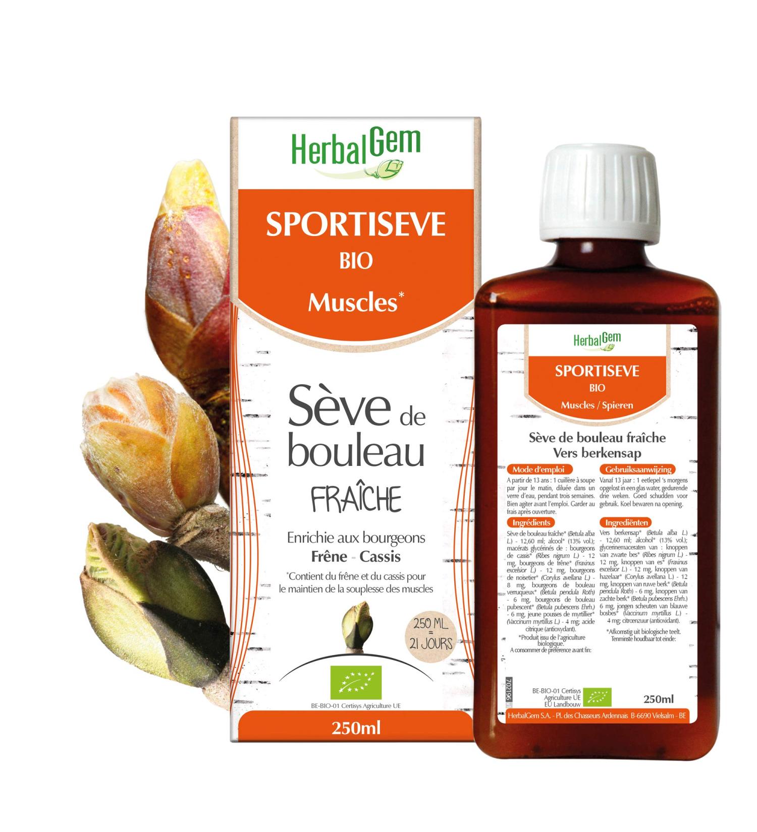 HerbalGem - Sportis ve - Recovery - For Joints And Muscles - Based On Fresh Birch Sap - Enriched With Buds - Certified Organi