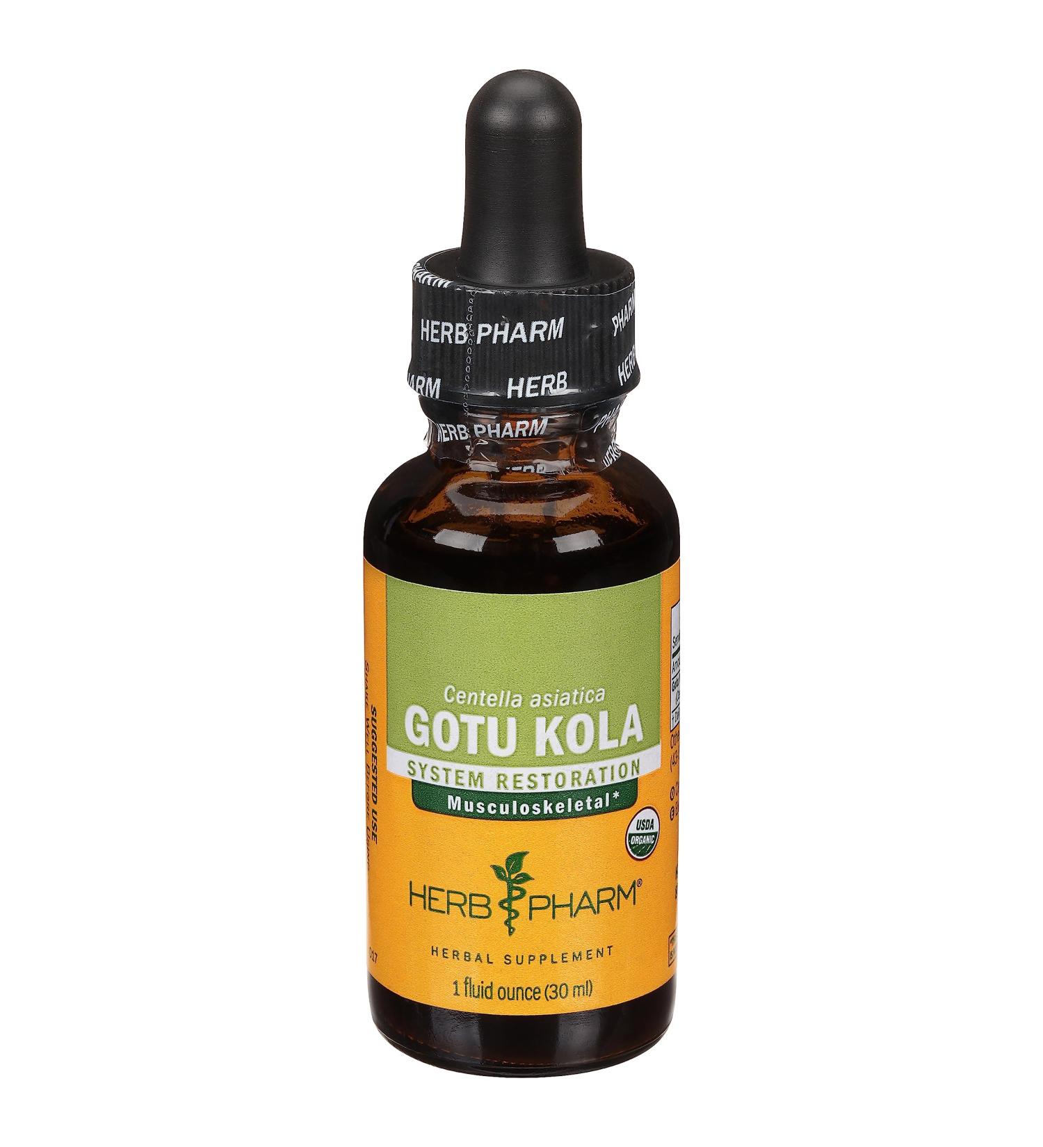 Herb Pharm Certified Organic Gotu Kola Liquid Extract for Musculoskeletal System Support 1 Fl Oz 1 Fl Oz (Pack of 1)