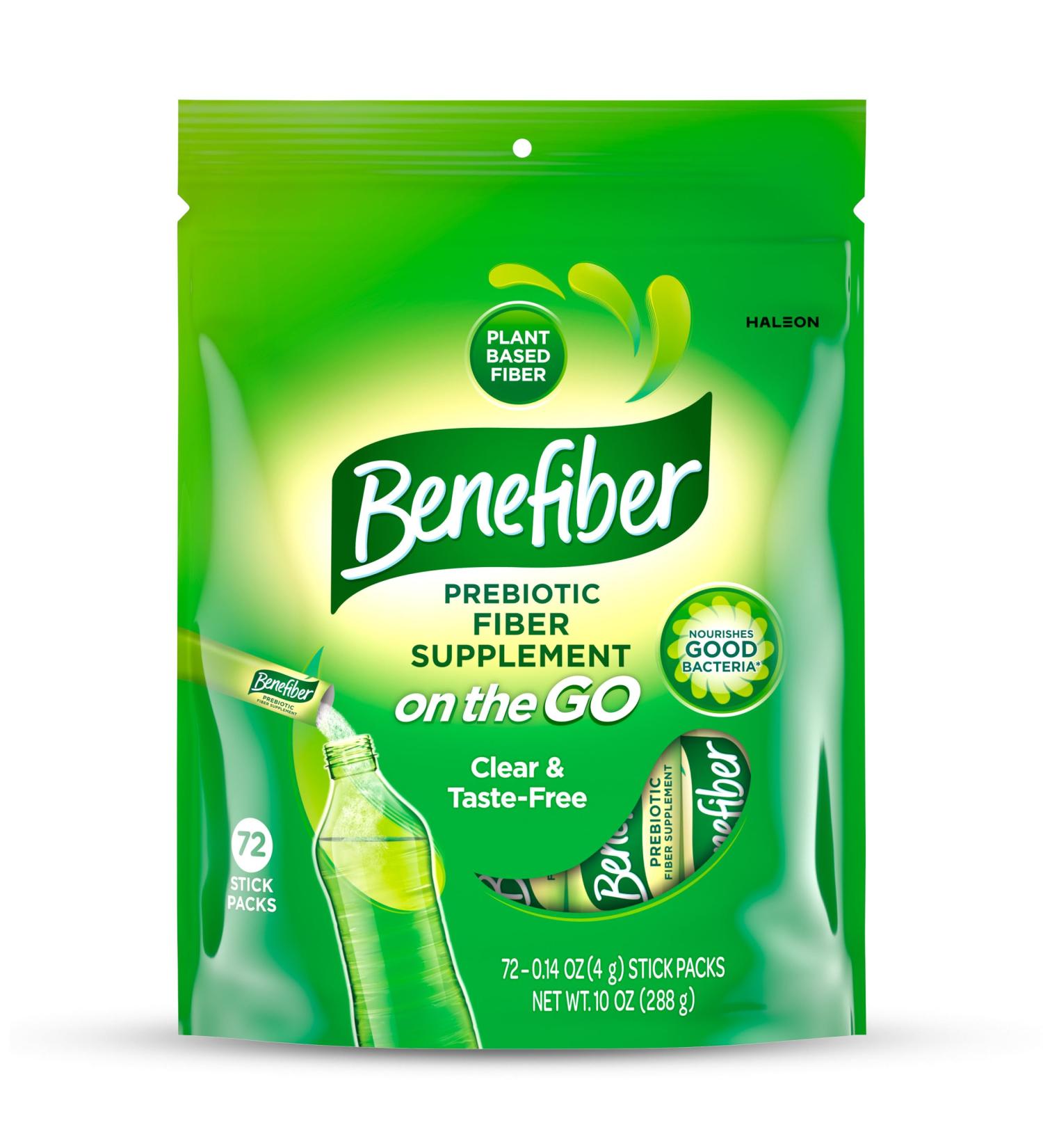 Benefiber On The Go Prebiotic Fiber Supplement Powder for Digestive Health Daily Fiber Unflavored - 72 Sticks - Buy Online on GoSupps.com