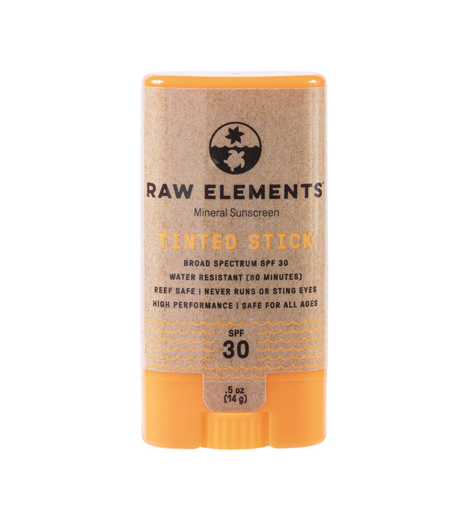 Raw Elements Tinted Face Stick SPF 30+ | Natural Mineral Sunscreen with Non-Nano Zinc Oxide | Reef Safe, Non-GMO, Cruelty Free | 95% Organic, Very Water Resistant | Moisturizing | All Ages Safe | 0.5oz - Buy Online on GoSupps.com