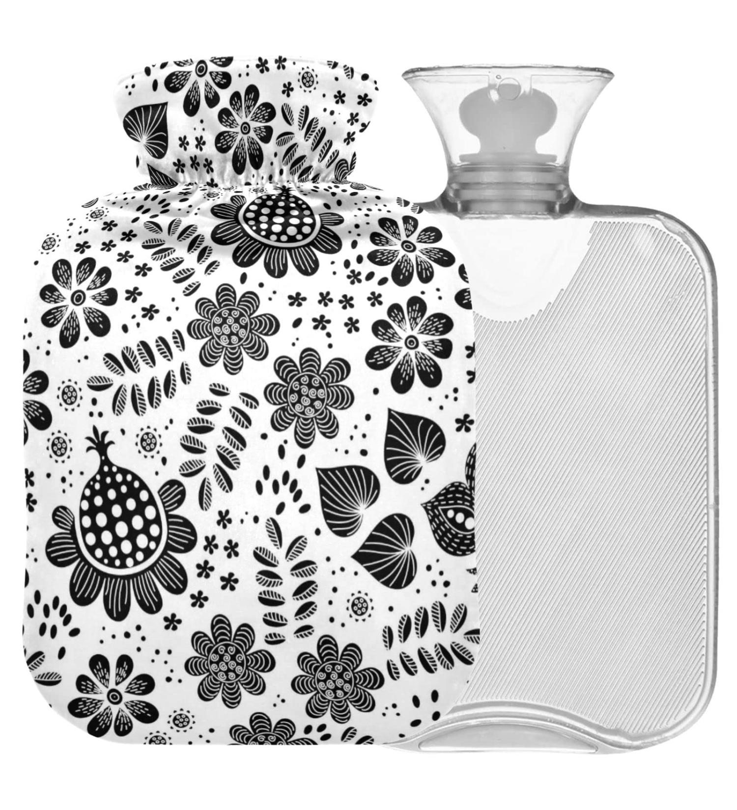 Naanle Ethnic Tribal Flowers 2L Hot Water Bottle with Cover | Heat & Cold Therapy for Pain Relief | Large Transparent Bag for Bed Hands & Feet - Buy Online on GoSupps.com