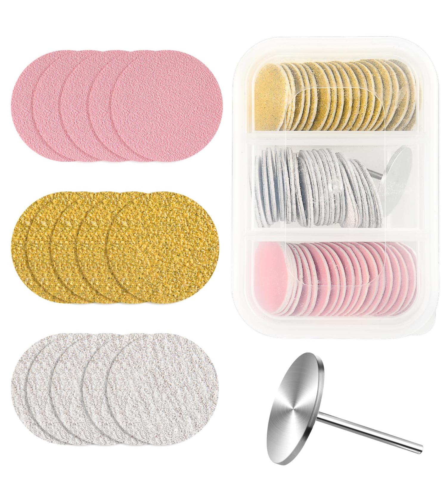 Buy Tiesome 61-Piece Grinding Discs for Pedicure - 25mm Feet Grinder Replacement Sanding Wheels for Dead Skin & Cracked Heels - Buy Online on GoSupps.com