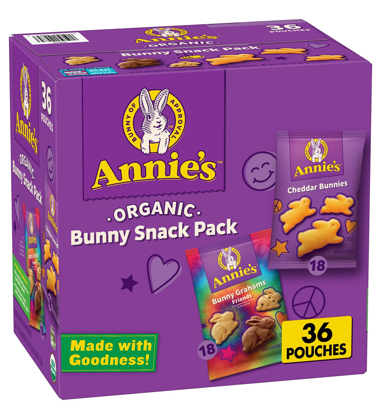 Annie's Organic Bunny Snack Pack - 36 oz (36 Pouches) | Healthy Kids Snacks - Buy Online on GoSupps.com