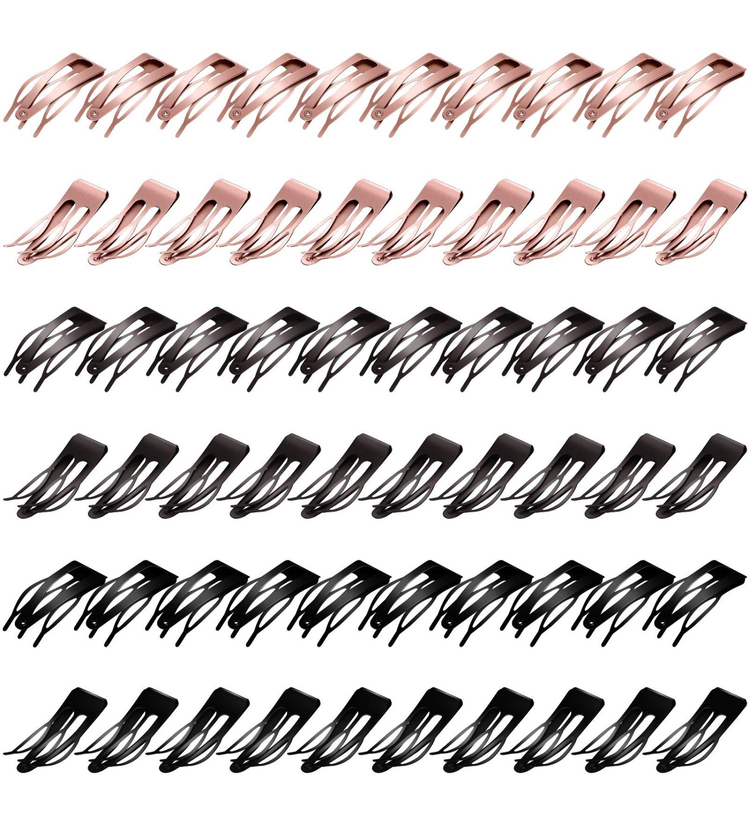 60-Piece Double Grip Hair Clips Set | Metal Snap Barrettes for Women & Girls - Non Slip Basic Hair Accessories in 3 Colors - Buy Online on GoSupps.com
