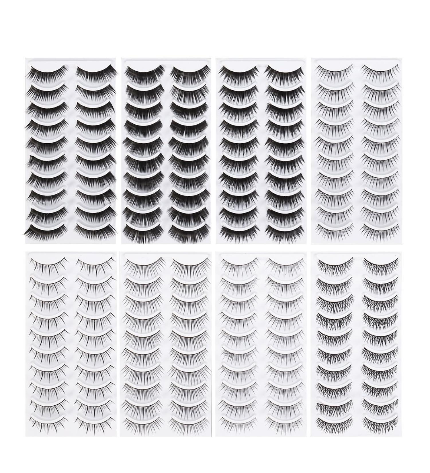 80 Pairs Natural Fake Eyelashes - 8 Stylish Thick & Long Eye Lashes for Women Teens & Girls - Perfect for All Occasions - Buy Online on GoSupps.com