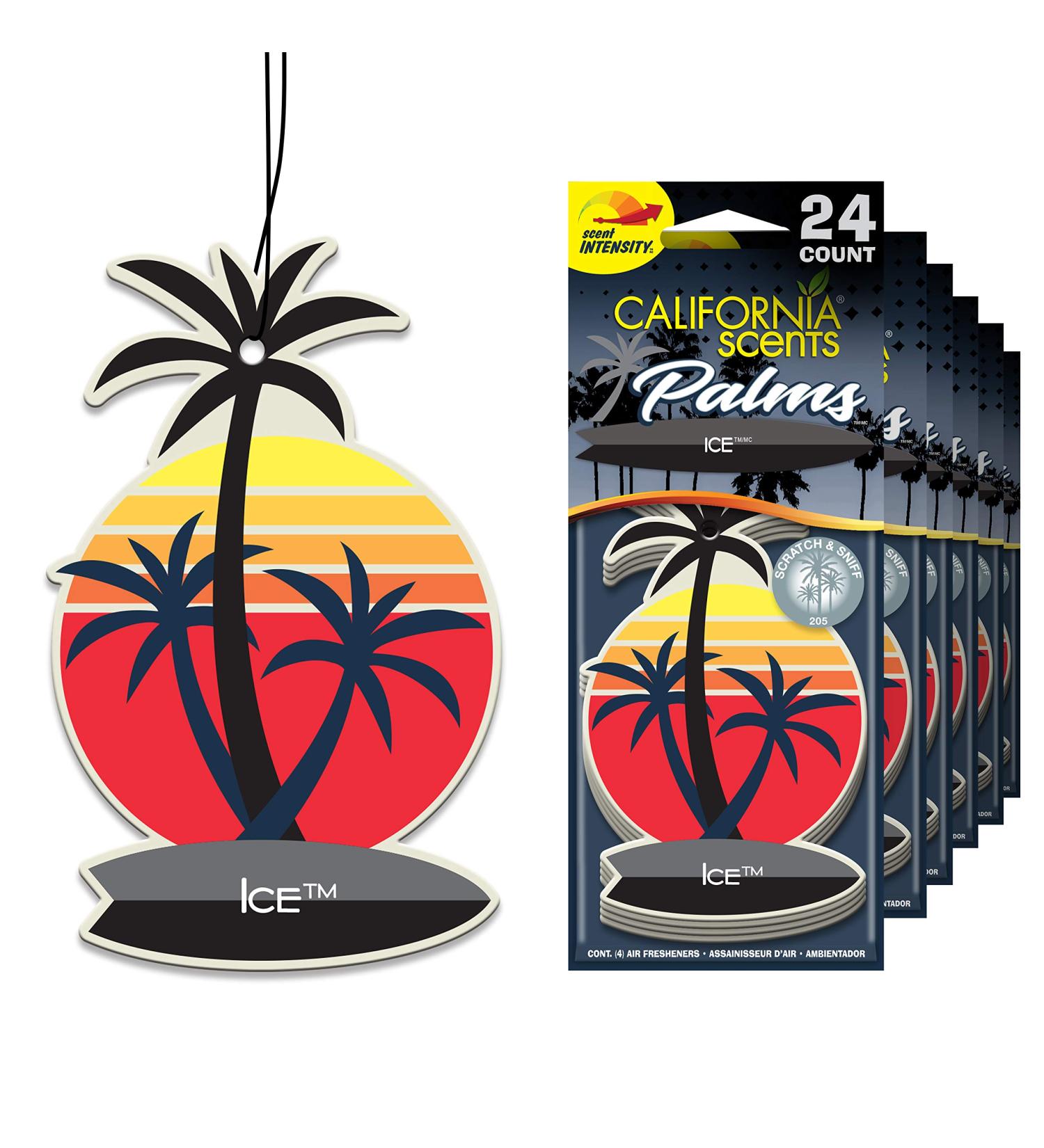 California Scents Hanging Palms Car Air Freshener, Odor Eliminator for Cars & Trucks - 24 Pack - Buy Online on GoSupps.com
