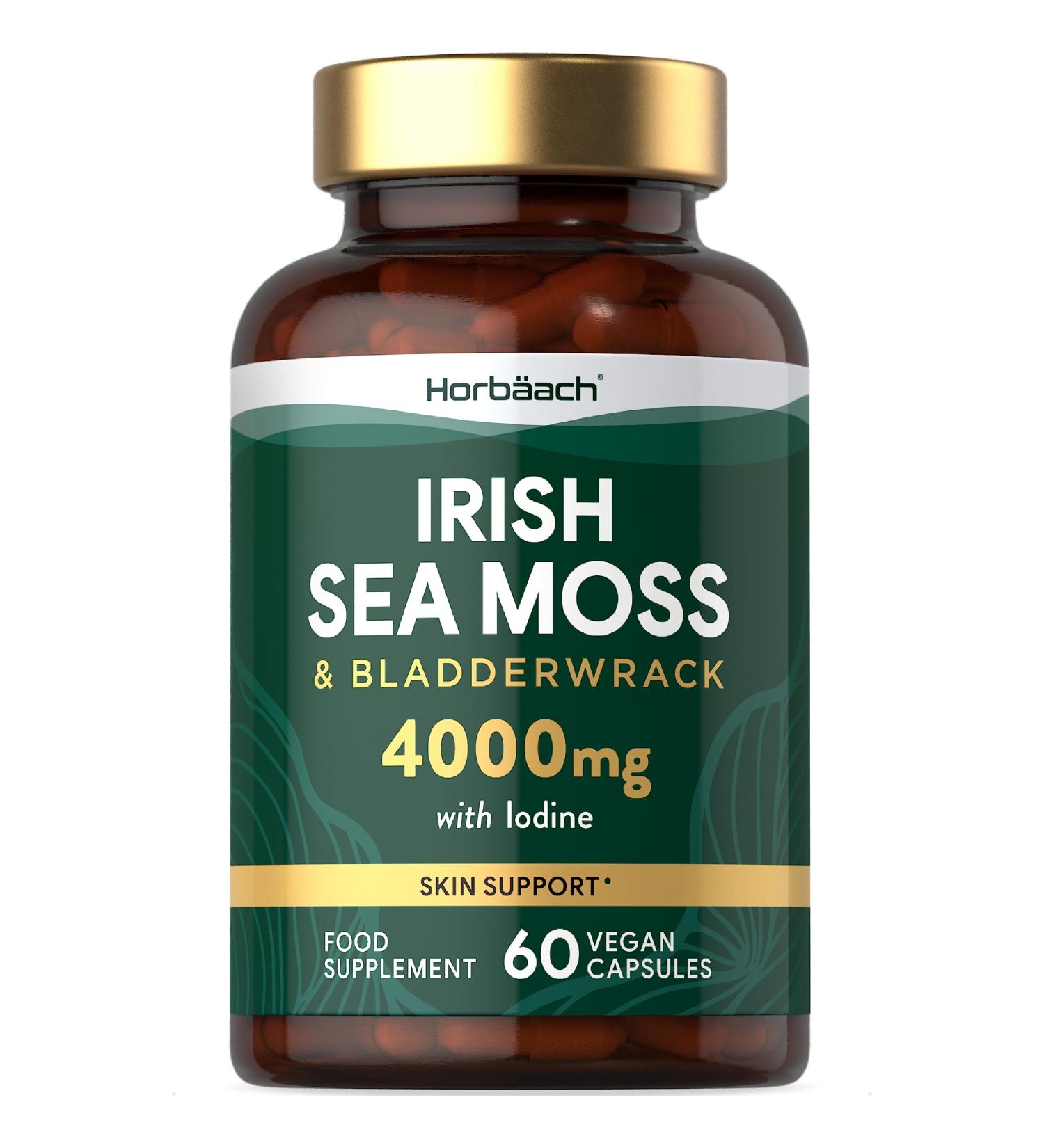 Irish Sea Moss and Bladderwrack Capsules 4000mg | 60 Capsules | Iodine Complex by Horbaach - Buy Online on GoSupps.com