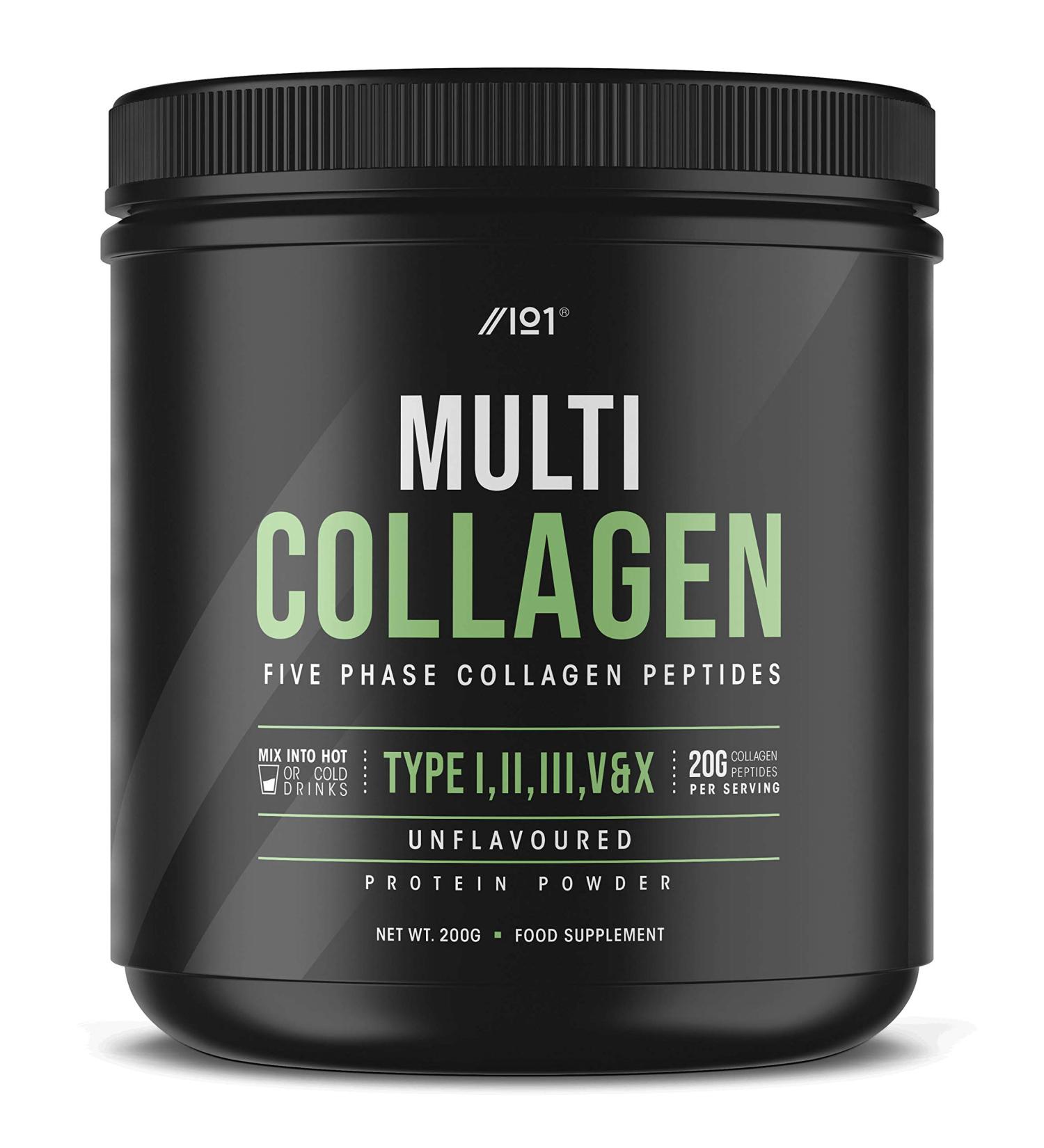 Multi Collagen Protein Powder 200g - Types I, II, III, V & X - Grass Fed Bovine, Wild Caught Fish, Free-Range Chicken & Eggshell - Non-GMO Halal - Pack of 1 - Buy Online on GoSupps.com