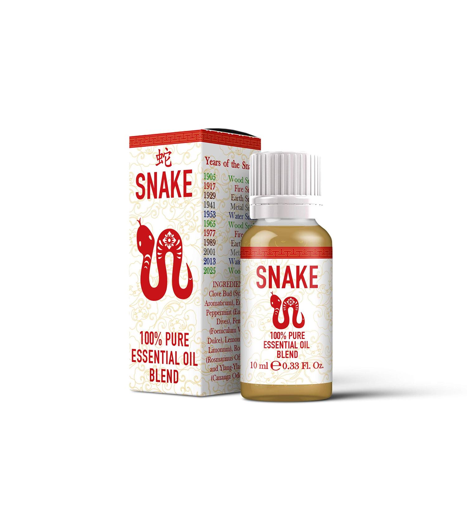 Mystix London | Snake - Chinese Zodiac Essential Oil Blend 10ml - for Diffusers Aromatherapy & Massage Blends | Perfect as a Gift | Vegan GMO Free - Buy Online on GoSupps.com