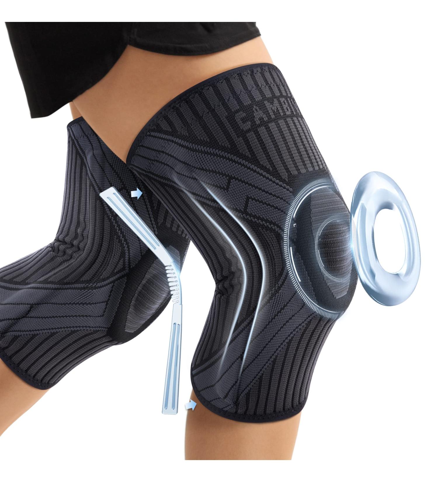 Buy Cambivo Knee Brace for Men & Women - Stabilizing Gel Pad for ACL Arthritis Relief | Perfect for Running & Sports - M Black/Gray - Buy Online on GoSupps.com