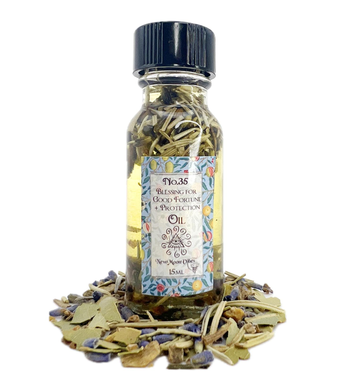 Blessing Oil by New Moon Vibes - Success Blessing Wealth Good Luck Armor Negativity Protection Spells Conjure Rituals - Handmade with Essential Oils & Herbs - Wicca Pagan Hoodoo Magick - Buy Online on GoSupps.com