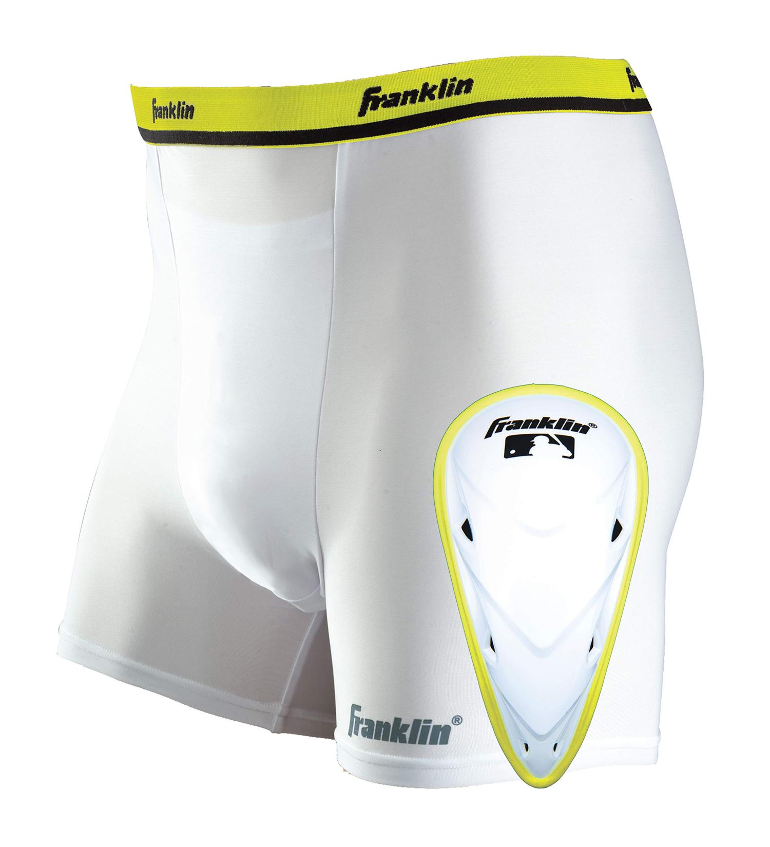 Franklin Sports Youth Compression Short with Cup - Large/X-Large, White - Buy Online on GoSupps.com
