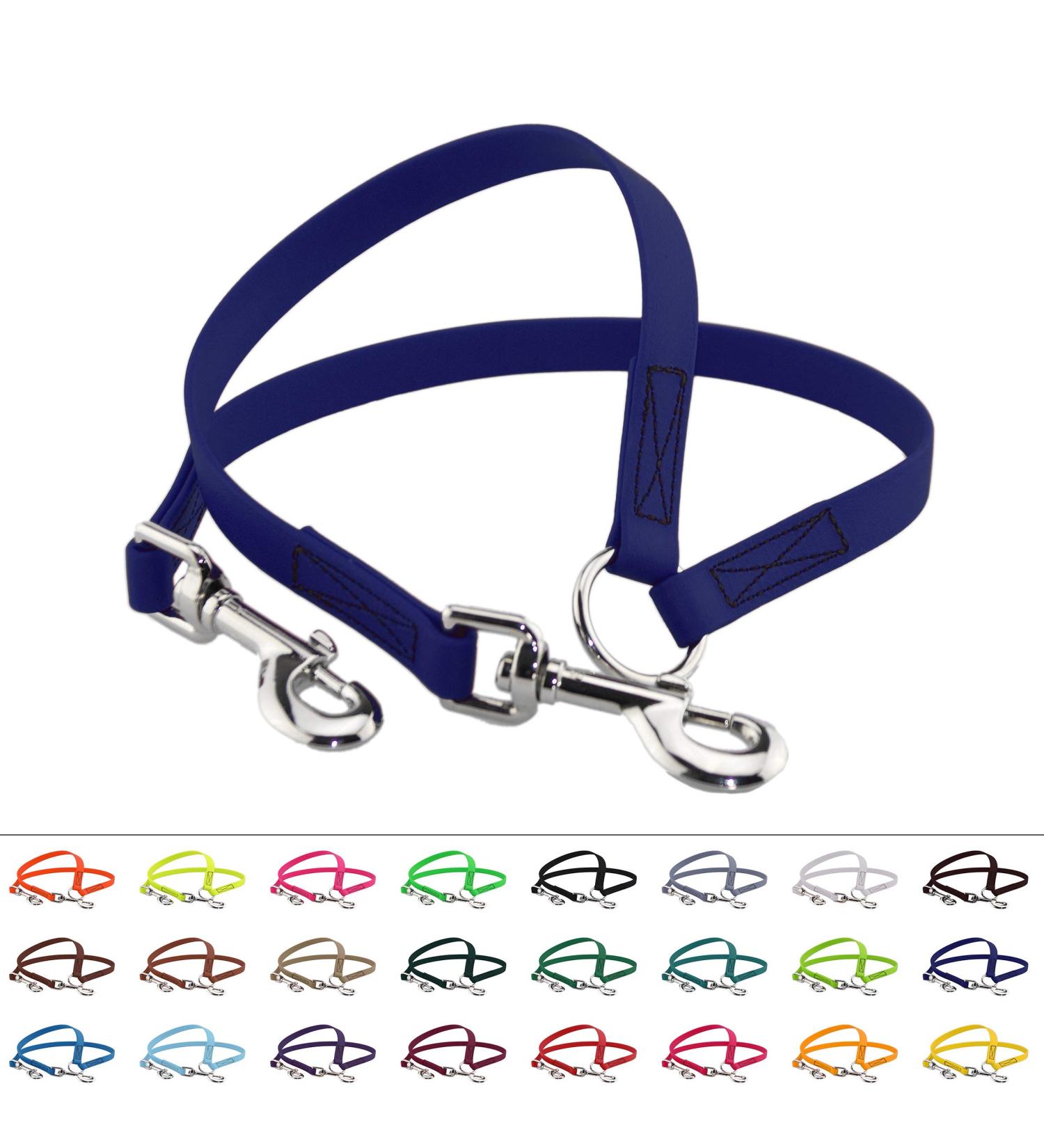 BioThane Coupling Leash for Two Dogs - 0.3m Length Selectable Width Blue | Durable Dog Coupler for Safe Walking - Buy Online on GoSupps.com
