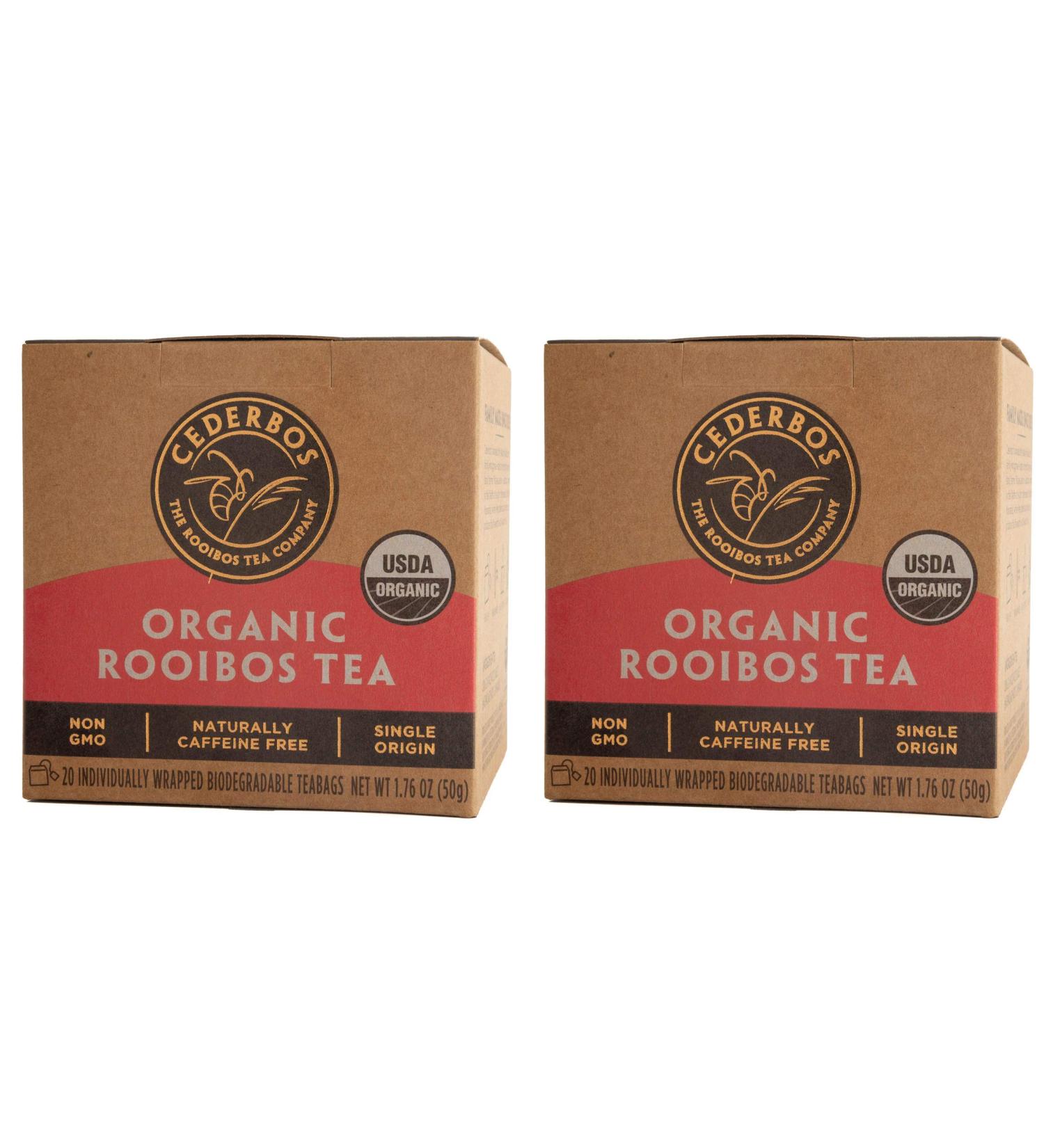 Organic Rooibos Teabags - Cederbos 40 Tagged Teabags (2x20) - Buy Online on GoSupps.com