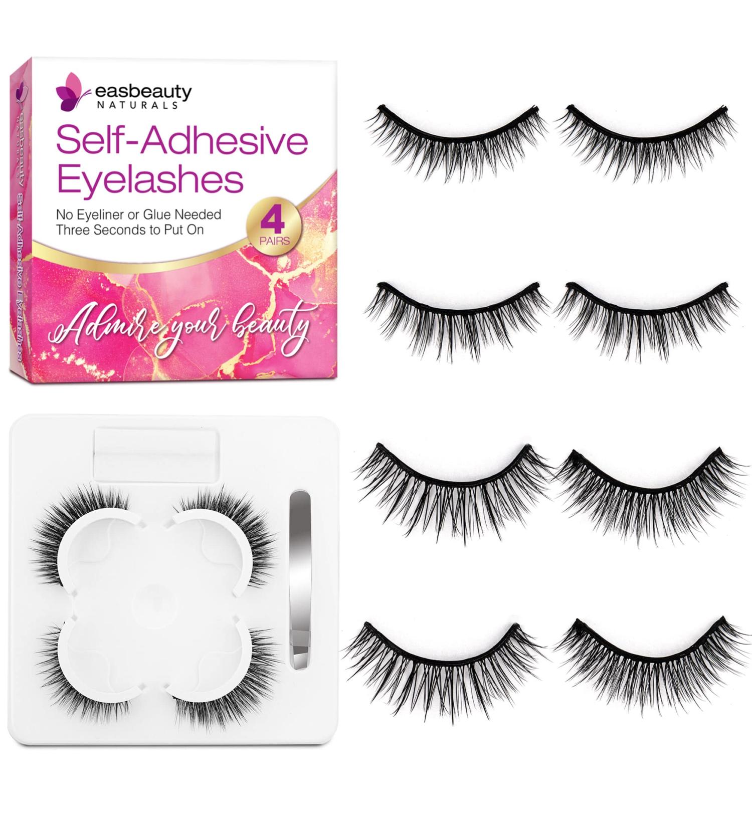 8PCs Self Adhesive False Eyelashes - Natural Look, Reusable & Glue-Free - Buy Online on GoSupps.com
