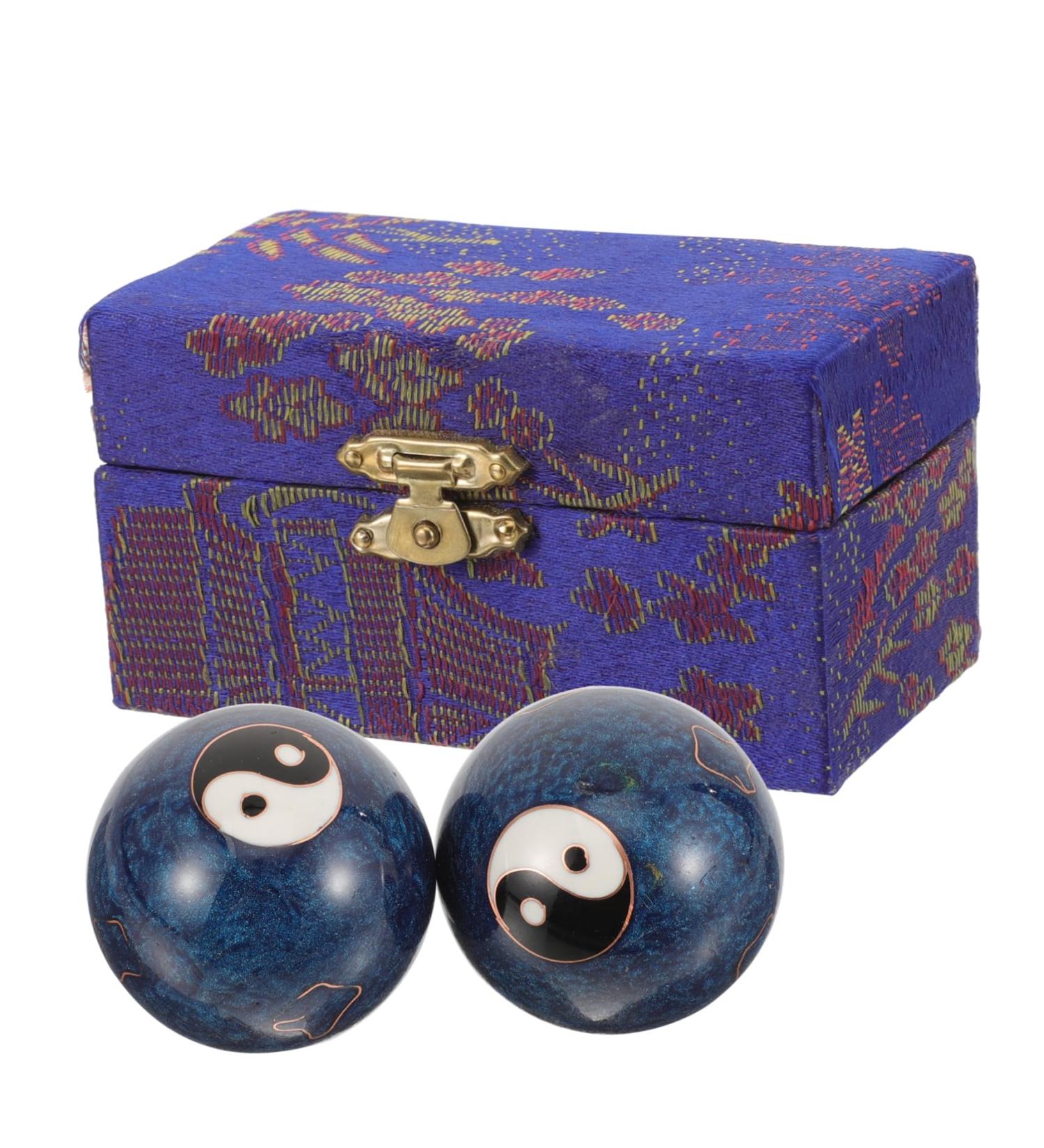 Goohochy Reusable Metal Gymnastics Massage Balls Set | Fengshui Handrolling Balls for Wrist Exercise | Cloisonne Iron Fitness Sport - Buy Online on GoSupps.com