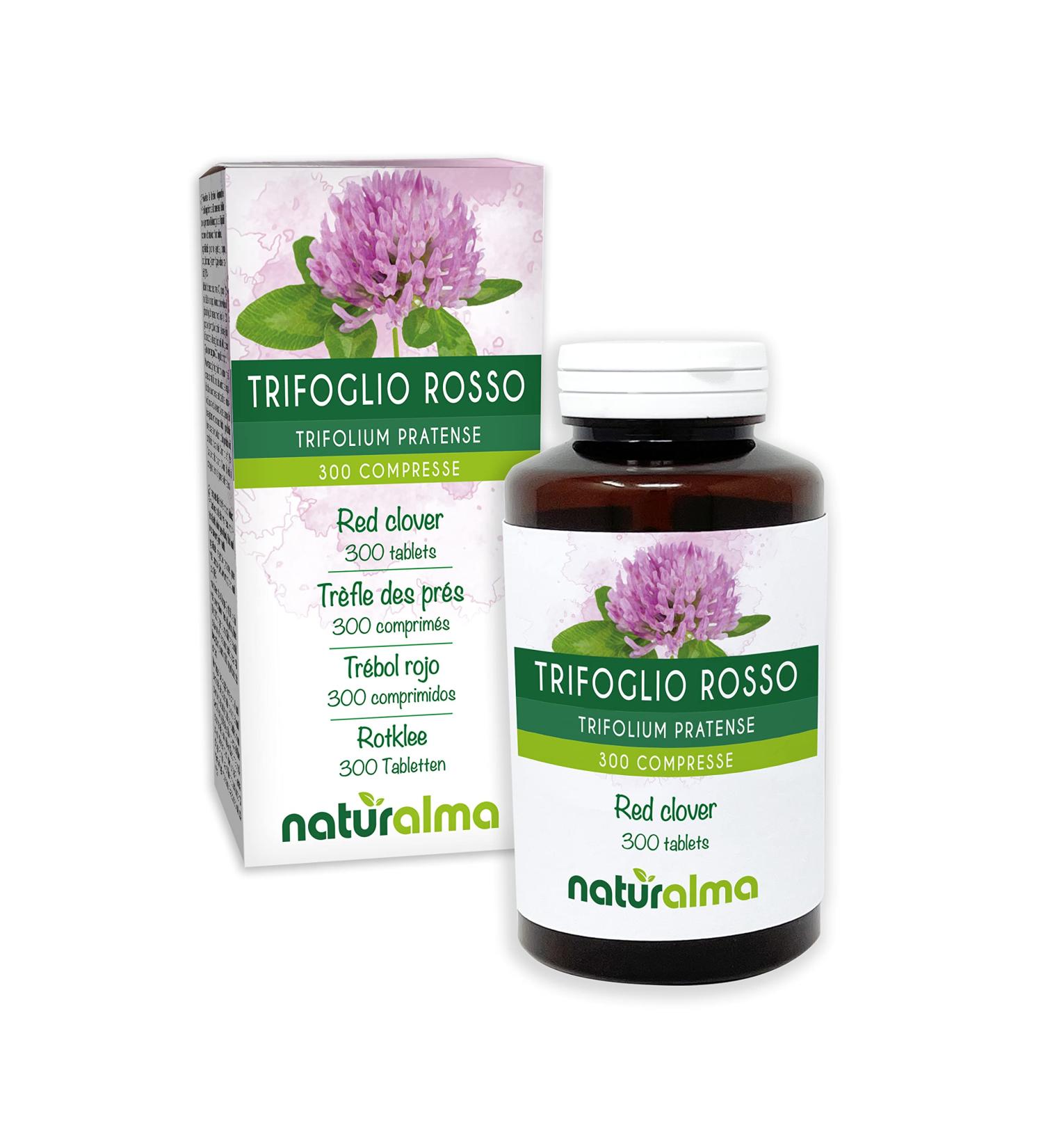 Meadow Clover or Purple Clover (Trifolium Pratense) Herb with Flowers Naturalma 150 g 300 Tablets Food Supplement Natural and Vegan - Buy Online on GoSupps.com