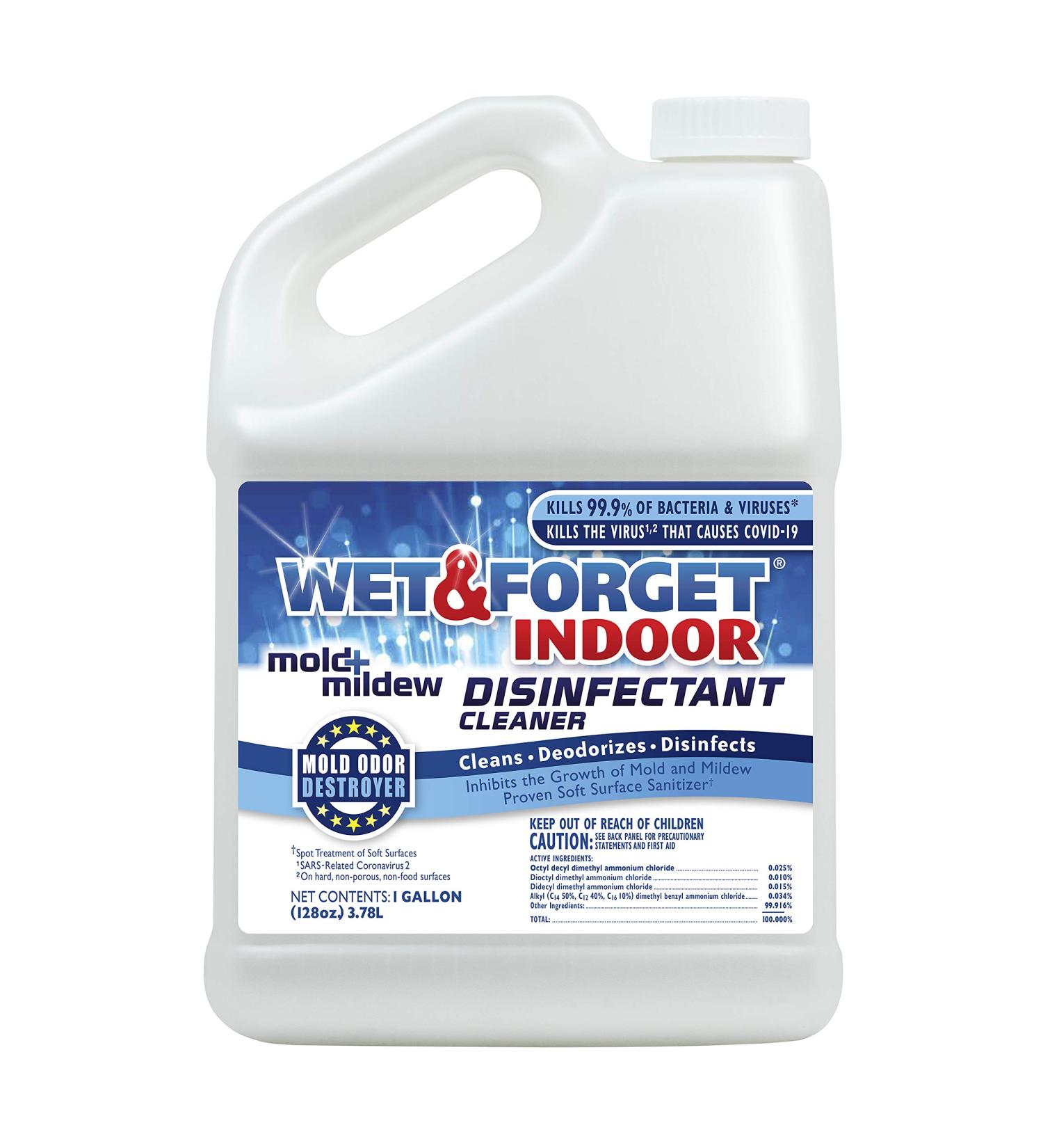 128 Fl. Oz. Wet & Forget Indoor Mold & Mildew All-Purpose Cleaner Refill - Deodorizes, Disinfects, Kills 99.9% Bacteria/Viruses - Buy Online on GoSupps.com