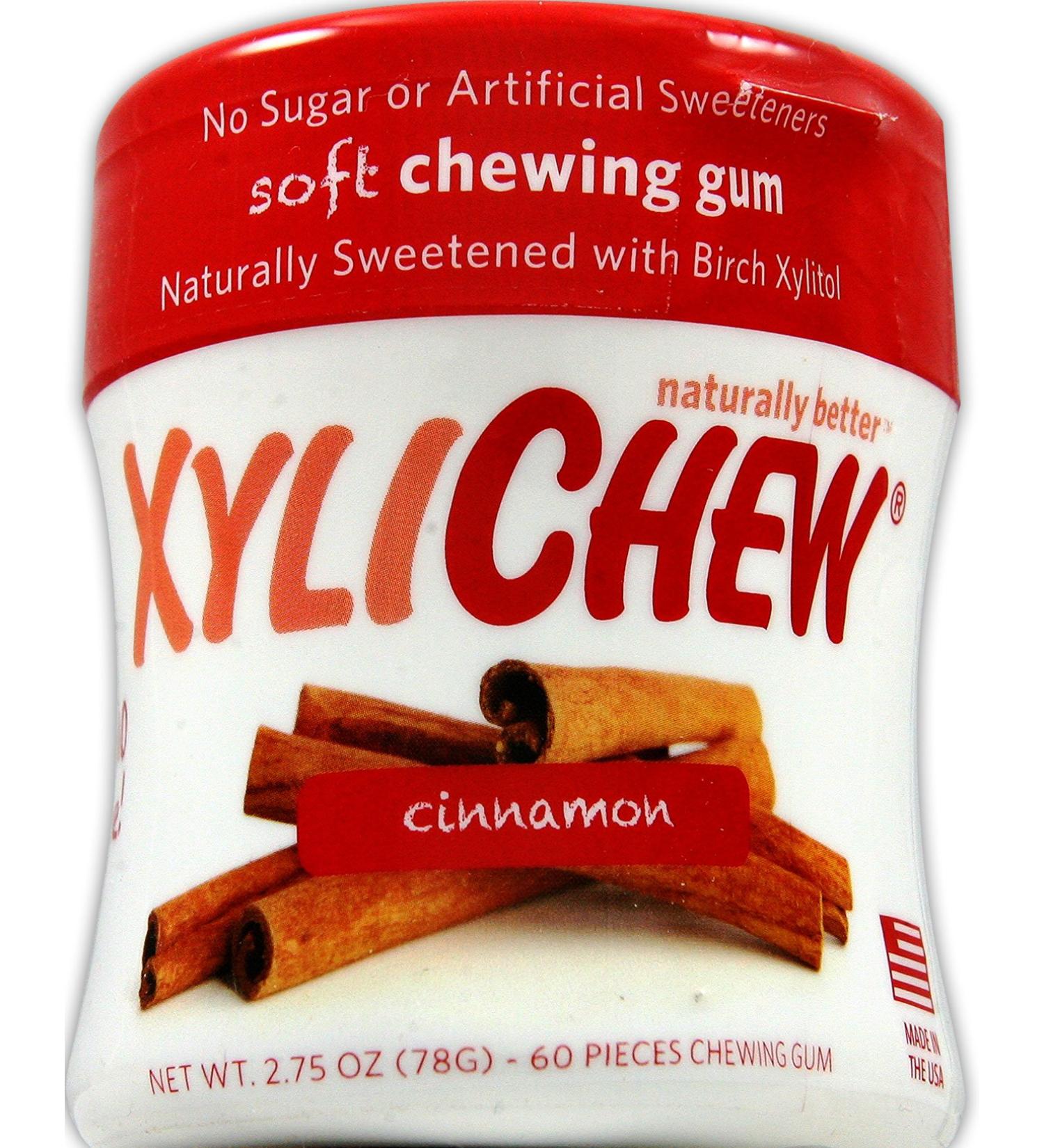 Xylichew Cinnamon Gum with Birch Xylitol - 60 Pieces (2.75 oz) | Sugar-Free Chewing Gum - Buy Online on GoSupps.com