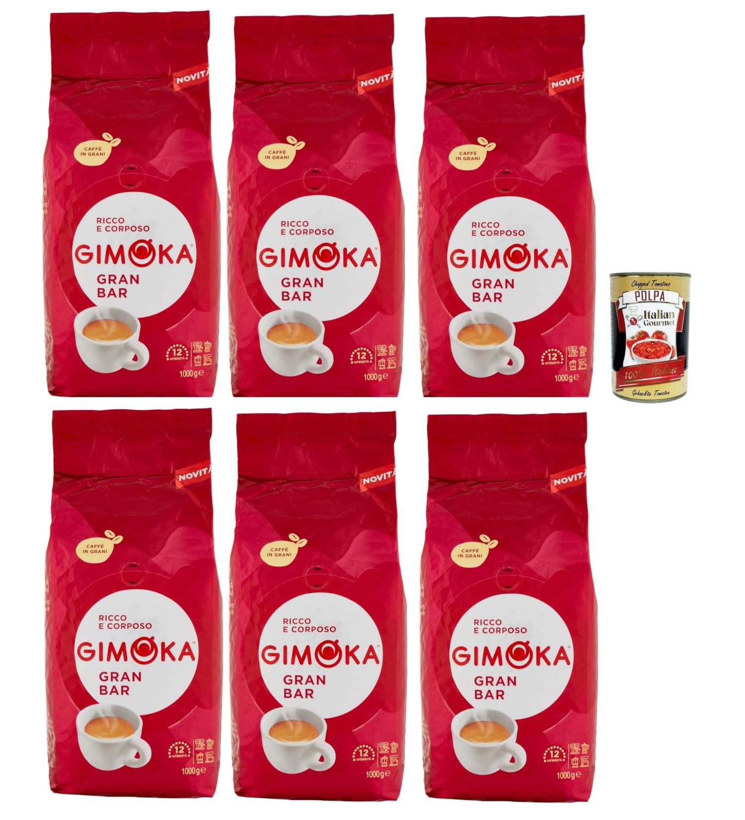 Gimoka miscela bar torrefatto in grani Gran Bar Caf bien Espresso Caf En Grains entier Arri re-go t au chocolat amabile 6x 1kg + Italian Gourmet polpa 400g - Buy Online on GoSupps.com
