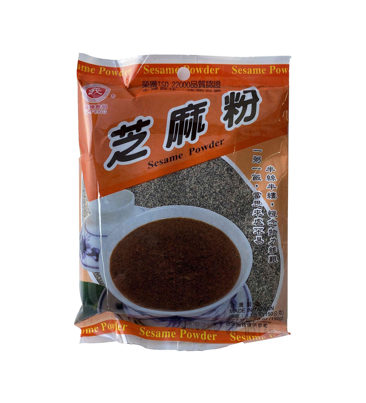 Yi-Feng Pure Black Sesame Powder - 100% Non-GMO Ground Black Sesame - 150g - Buy Online on GoSupps.com