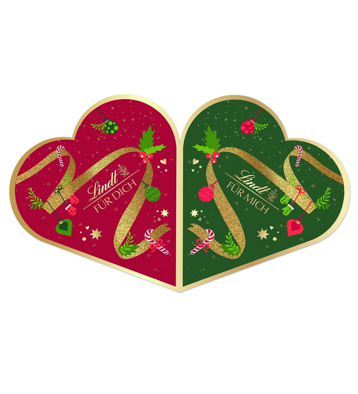 Lindt Chocolate Couple Advent Calendar 2023 | Heart-Shaped Double Calendar | 2 x 252g | 24 Sweet Surprises | Perfect Christmas Gift - Buy Online on GoSupps.com