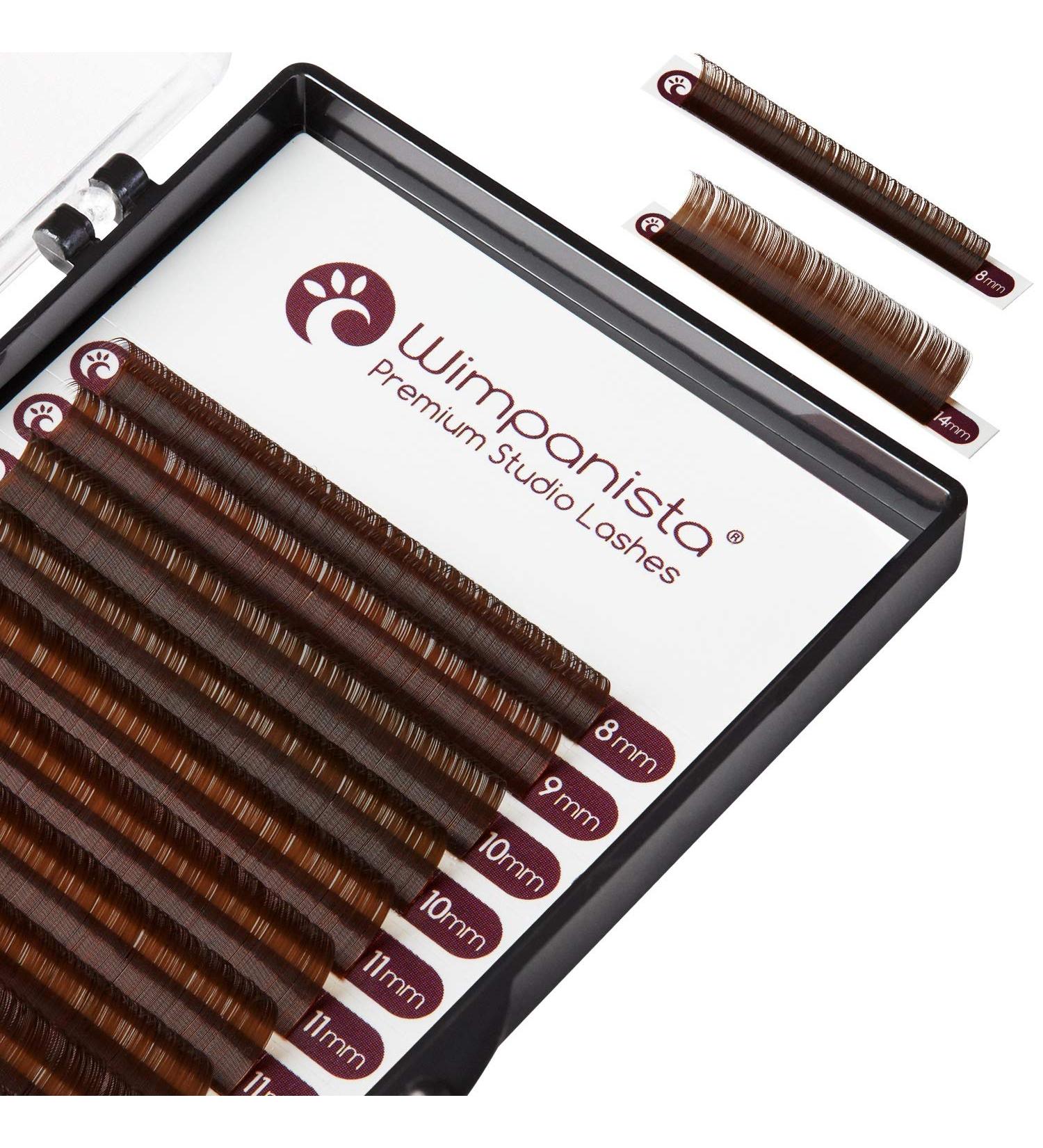 Shop Volume Eyelashes C Curl - 0.07mm Silk Lashes 8-14mm Mix - Brown Eyelash Extensions - 16 Strips - International Shipping - Buy Online on GoSupps.com