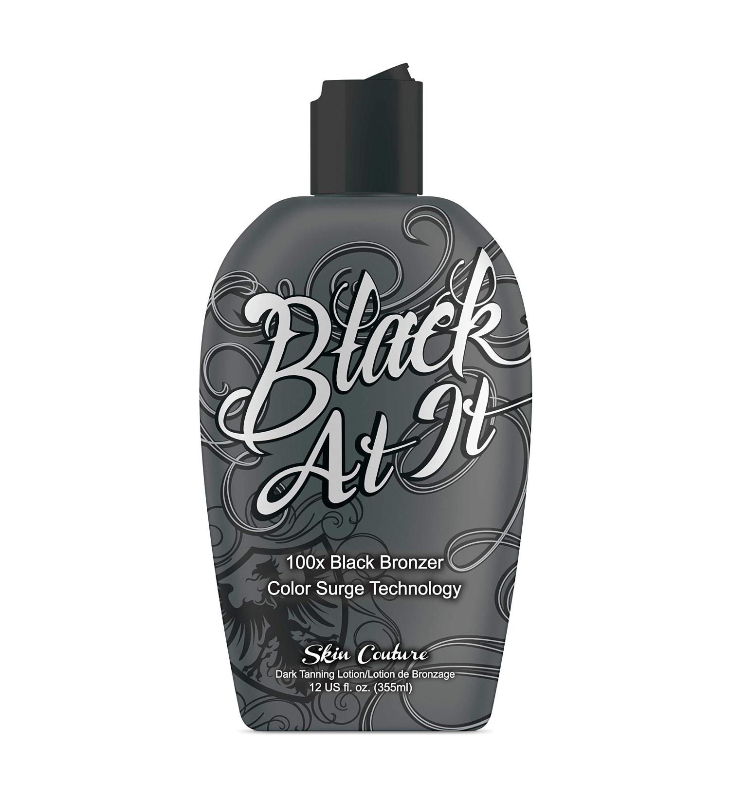 Best indoor tanning lotion for tanning beds Black at it Tanning Lotion tanning bed lotion with bronzer and accelerator | Instant Dark | Color Surge Technology | 100x Black Bronzer suntan lotion
