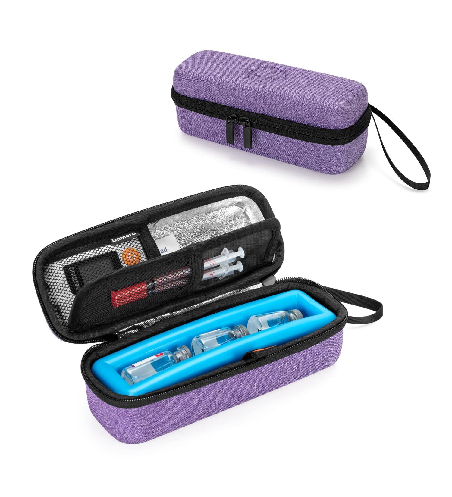 Damero Insulin Cooling Bag - Portable Diabetic Travel Pocket for Insulin Pens & Medication - Violet - Buy Online on GoSupps.com
