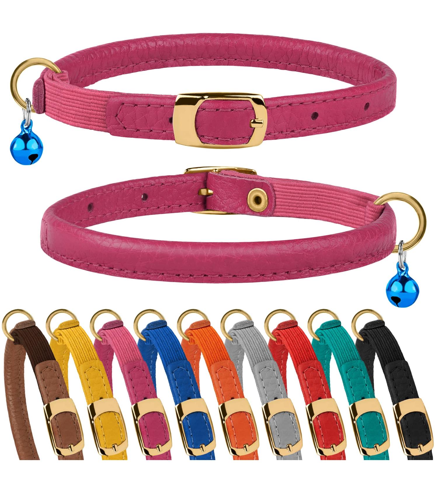 Murom Rolled Leather Cat Collar - Adjustable Safety Collar for Cats - Various Colors Available - Buy Online on GoSupps.com