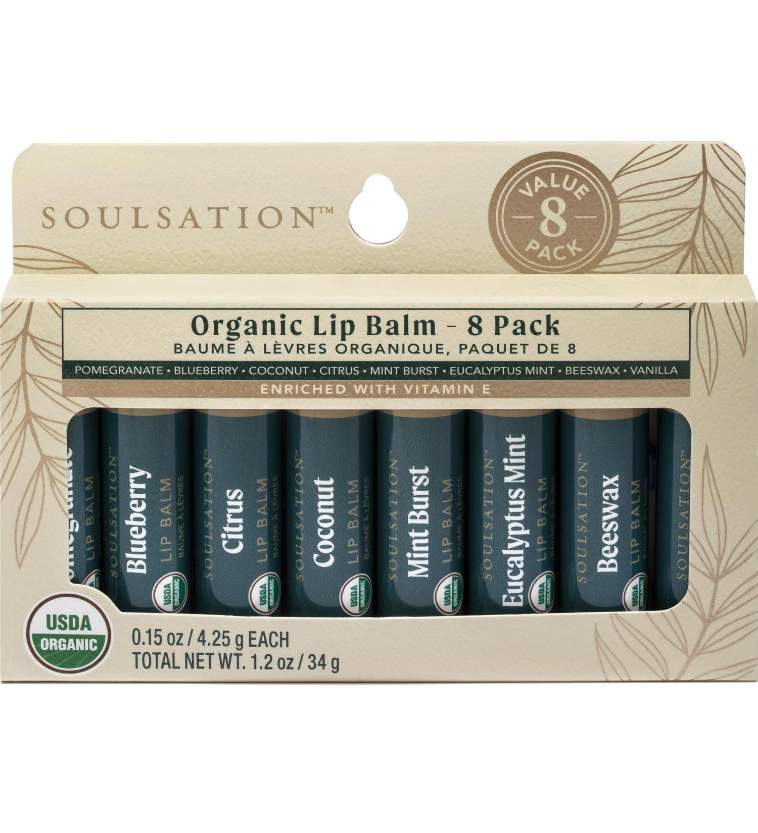 Organic Lip Balm Set 8PK