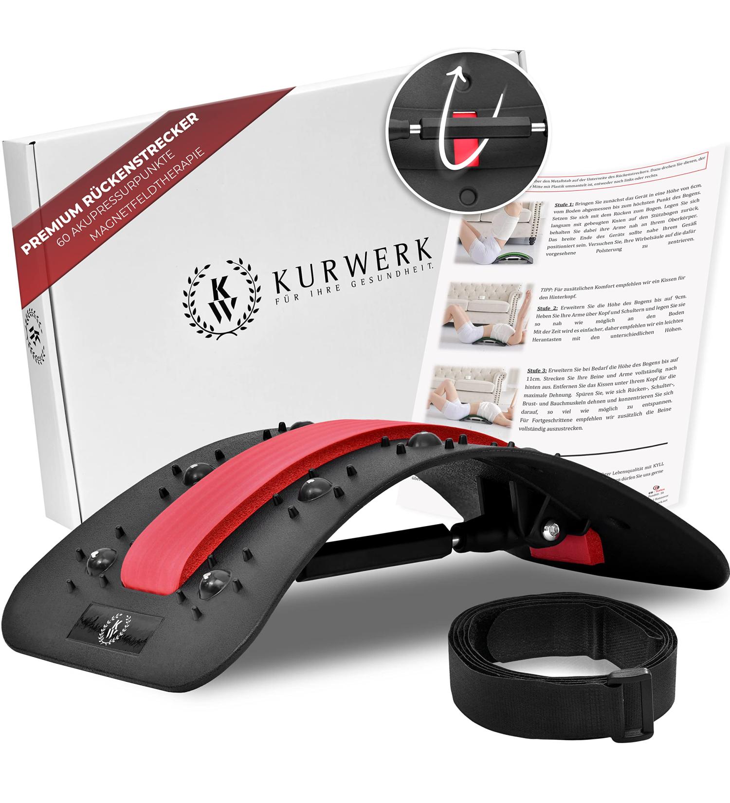 Kurwerk 2024 Premium Back Extensor with Magnetfeld Therapy & German Guidance | Adjustable Device for Back Training - Buy Online on GoSupps.com