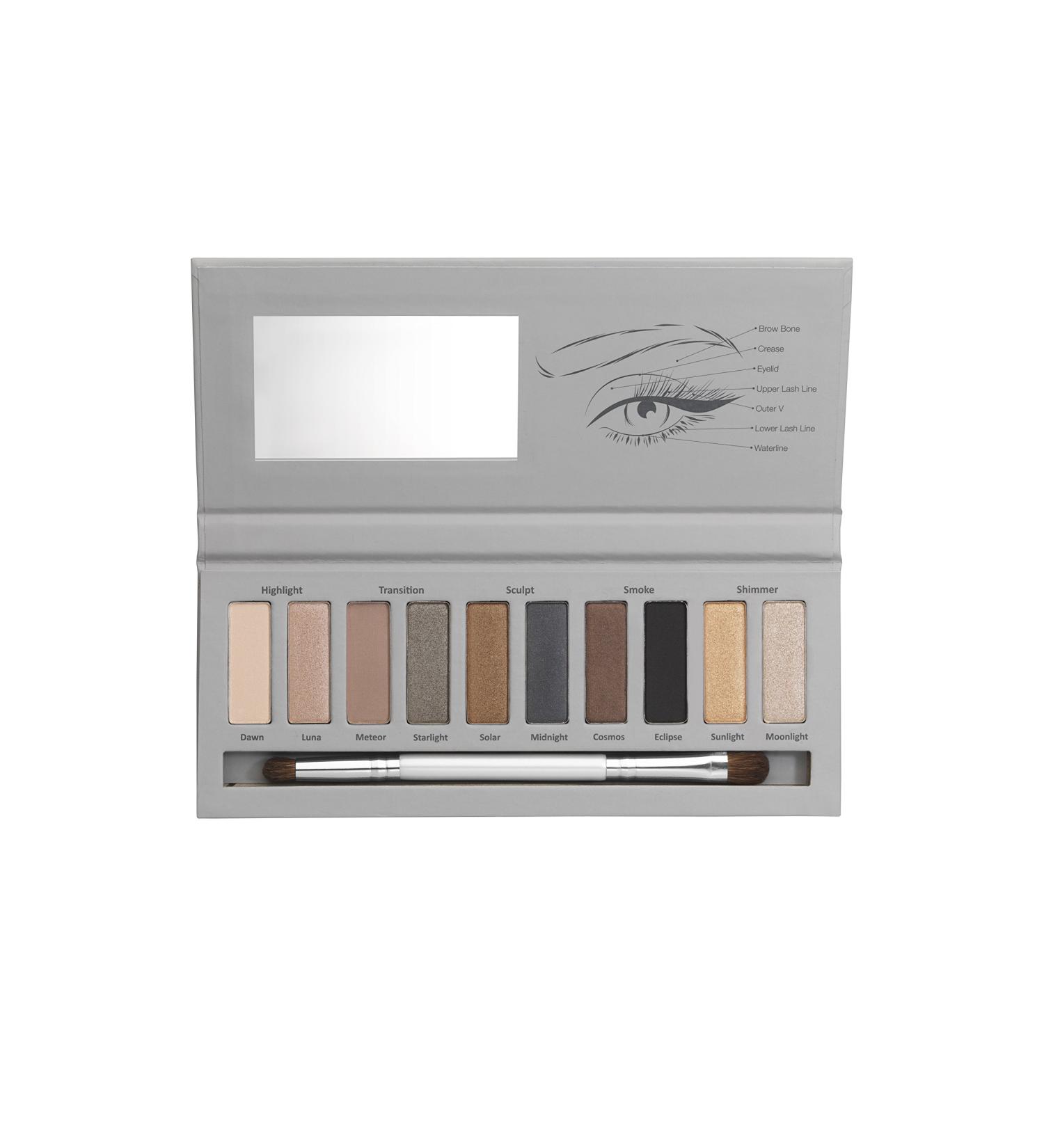 New CID Cosmetics Smokey Classics Palette 10 Shade Eyeshadow palette with brush
