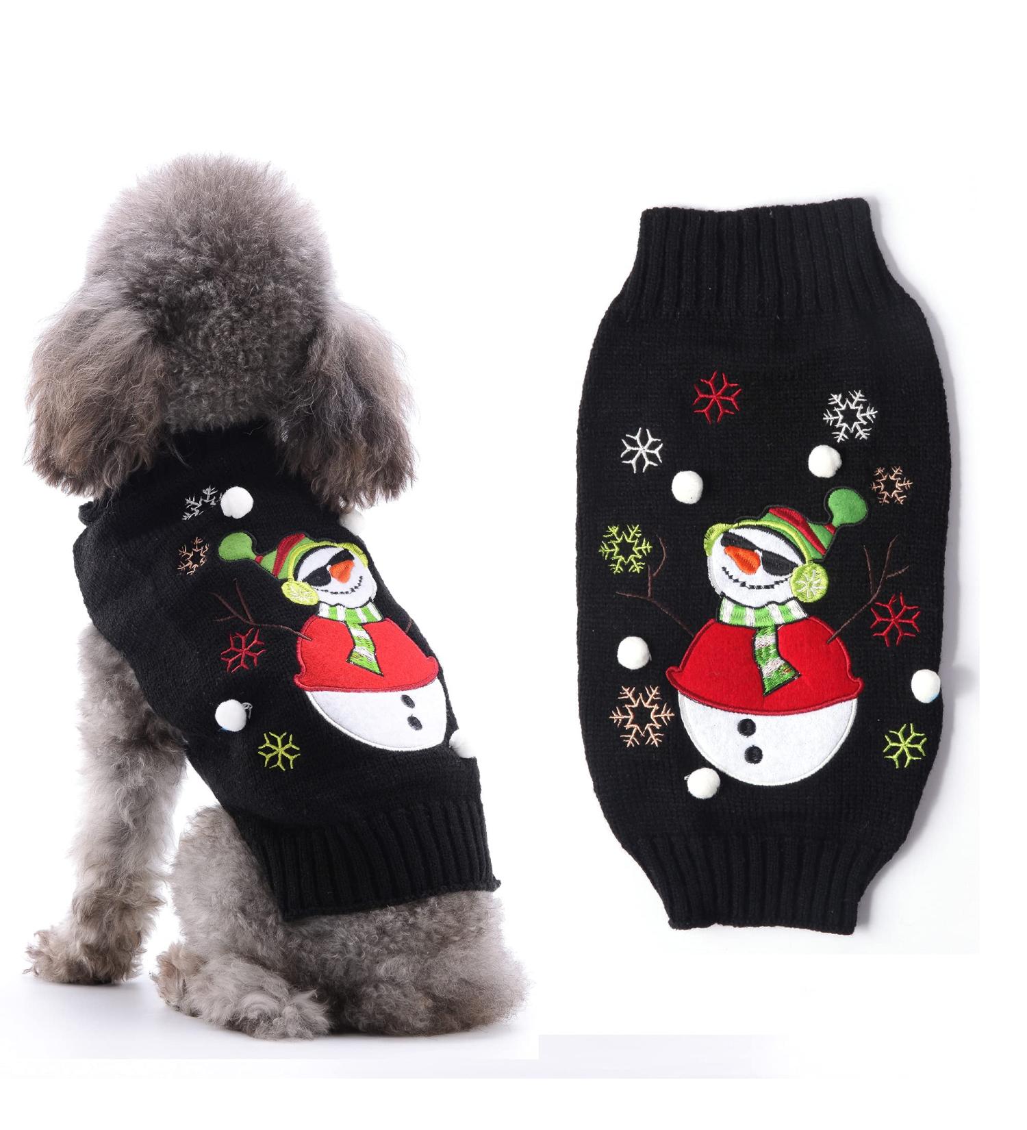 Buy Hrttsy Christmas Dog Sweater | Winter Warm Pet Coat for Small & Large Dogs | Cute Snowman Design - Buy Online on GoSupps.com