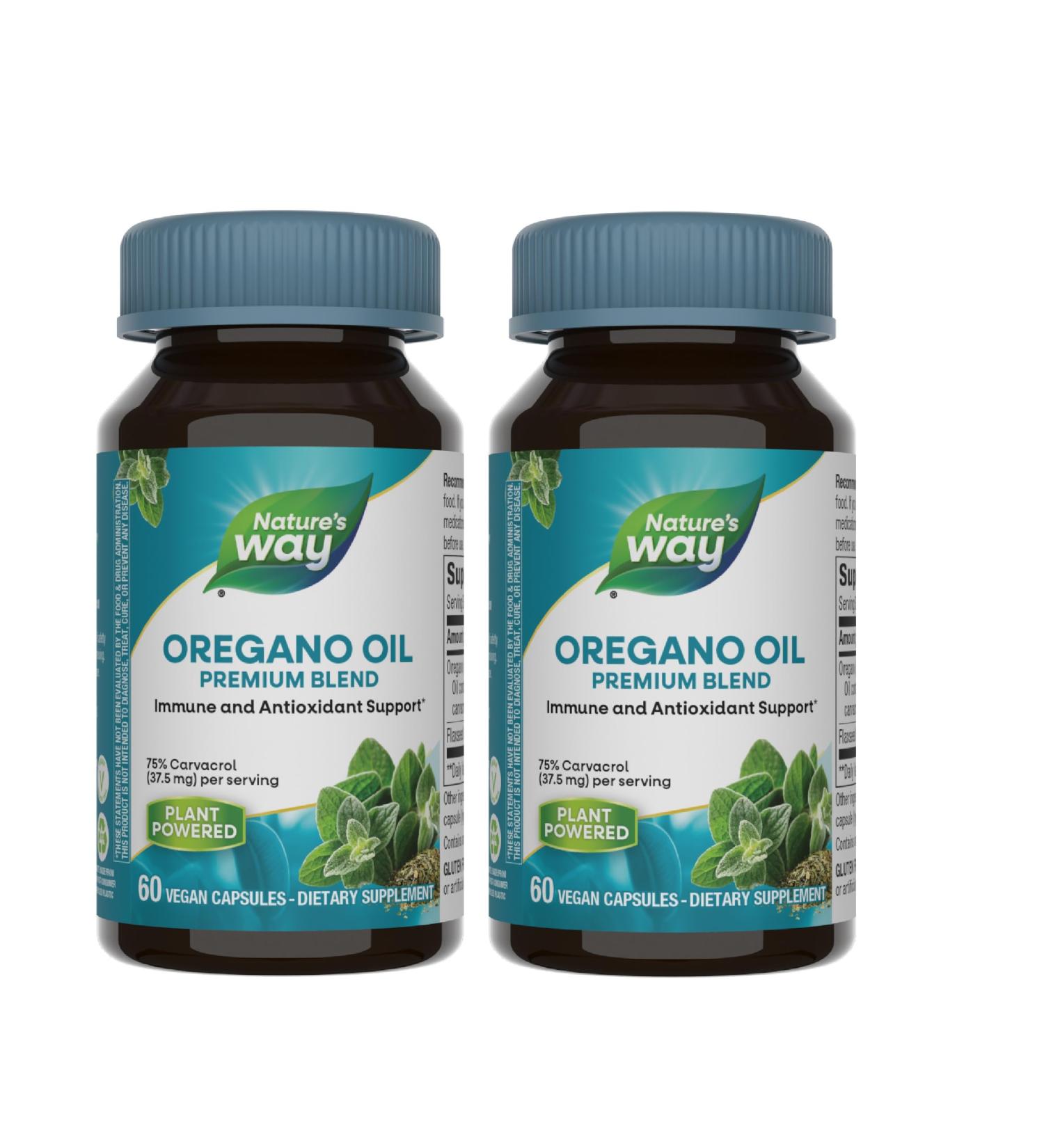 Nature s Way Oregano Oil Immune Support Supplement* - 75-85% Carvacrol Gluten Free 60 Vegan Capsules (2 Pack) - Buy Online on GoSupps.com