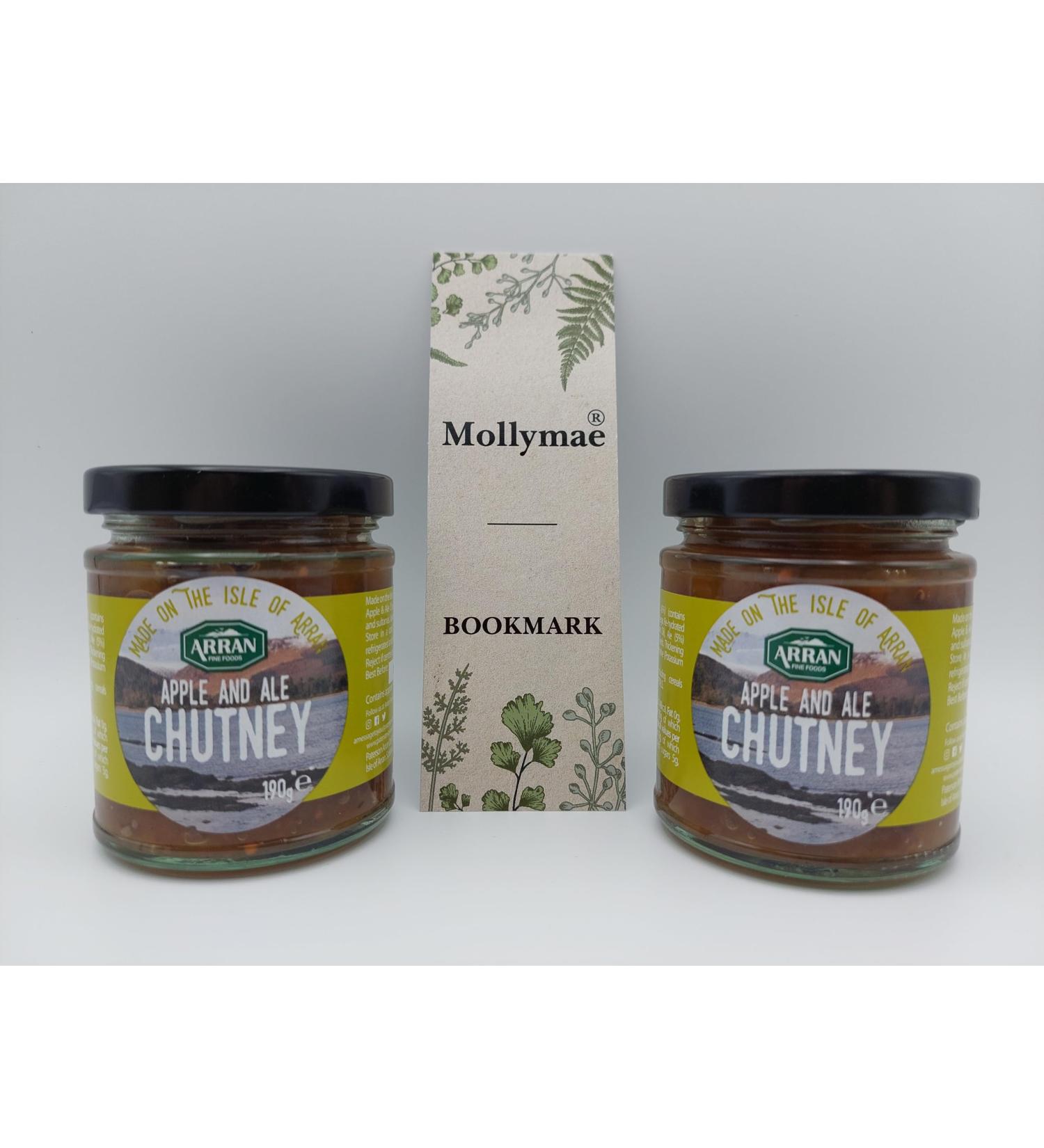 Arran Fine Foods Apple and Ale Chutney Bundle with Mollymae Bookmark | 2 x 190g - Buy Online on GoSupps.com
